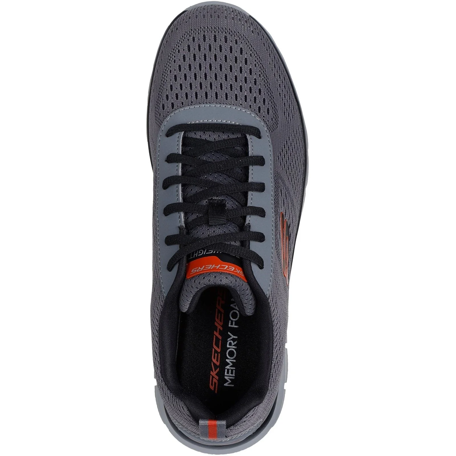 Skechers Mens Track Leshur Shoes Charcoal/Orange - Image 3
