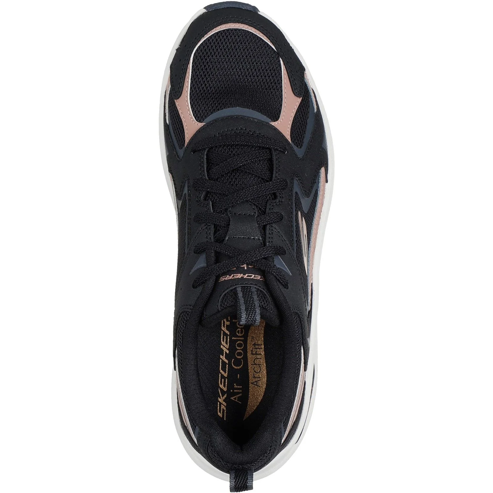 Skechers Womens Arch Fit 2.0 Vintage Luxe Trainer Black/Rose Gold - Image 3