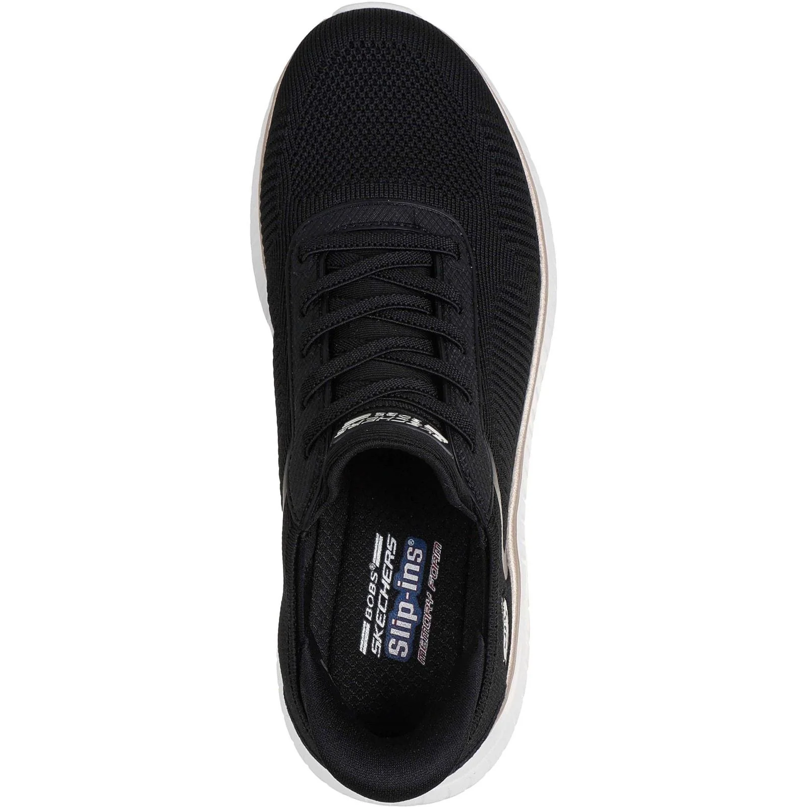 Skechers Womens BOBS Sport Squad Chaos Shoe Black/Gold - Image 3