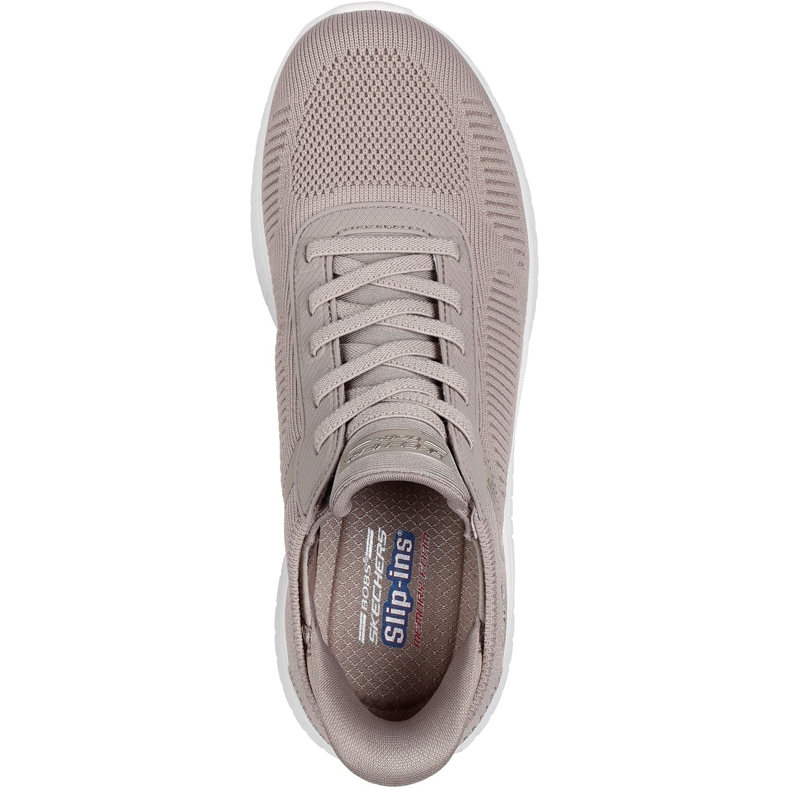 Skechers Womens BOBS Sport Squad Chaos Shoe Taupe - Image 4