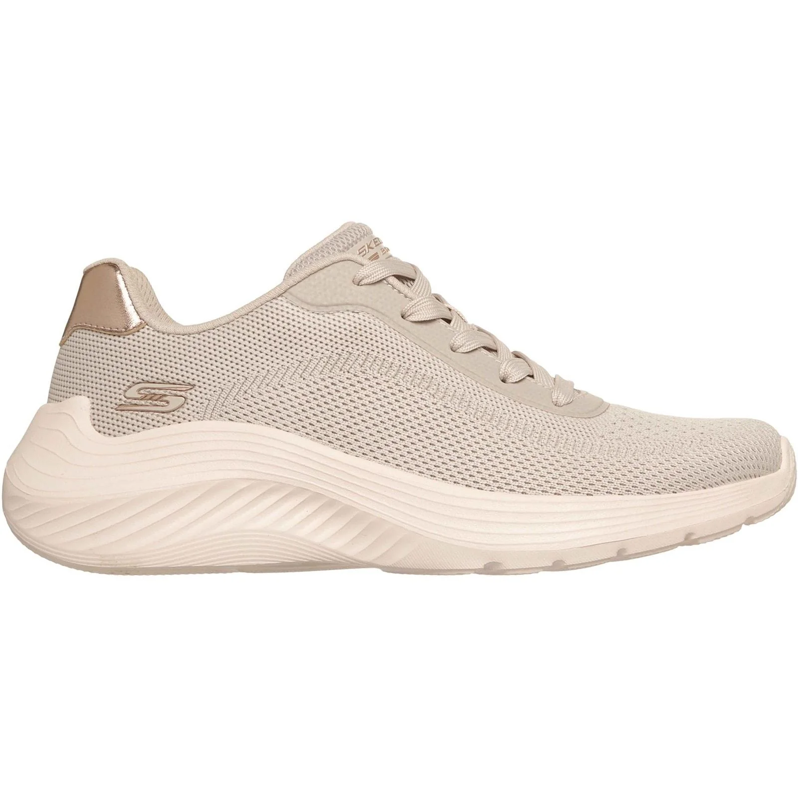 Skechers Womens Bobs Squad Waves Current Look Trainers Off White