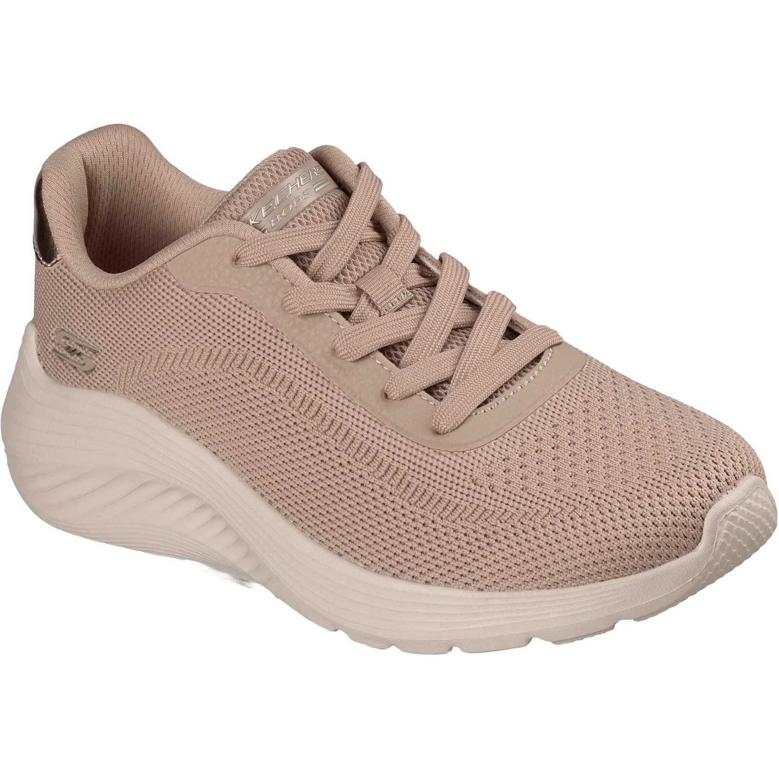 Skechers Womens Bobs Squad Waves Current Look Trainers Taupe - Image 5