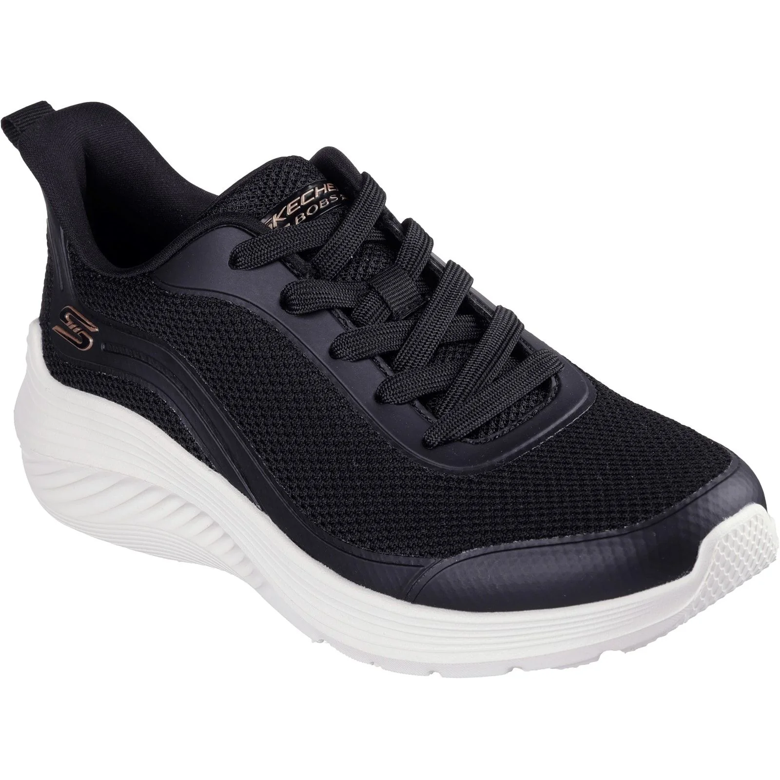 Skechers Womens Bobs Squad Waves Still Wading Trainers Black - Image 5