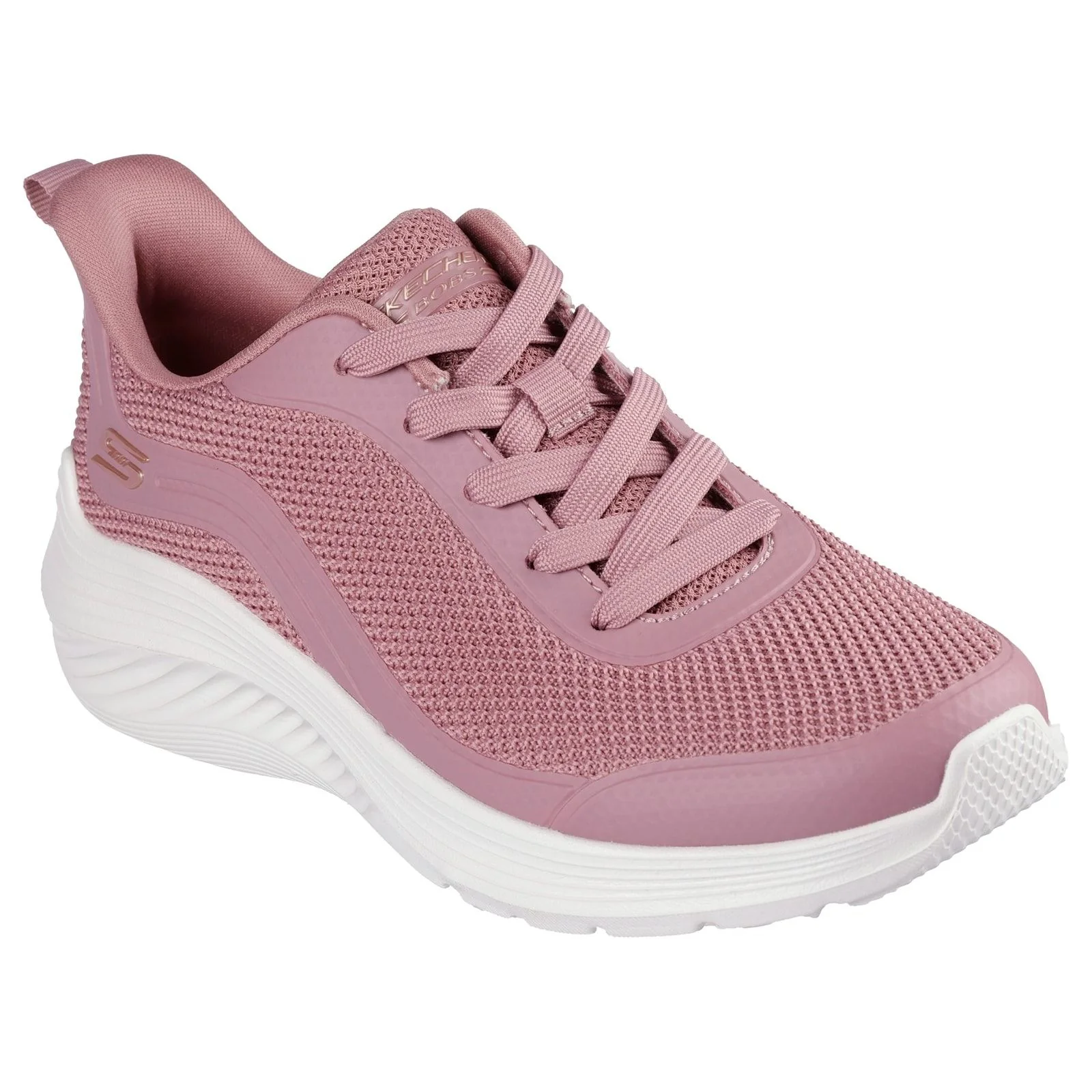 Skechers Womens Bobs Squad Waves Still Wading Trainers Rose - Image 5