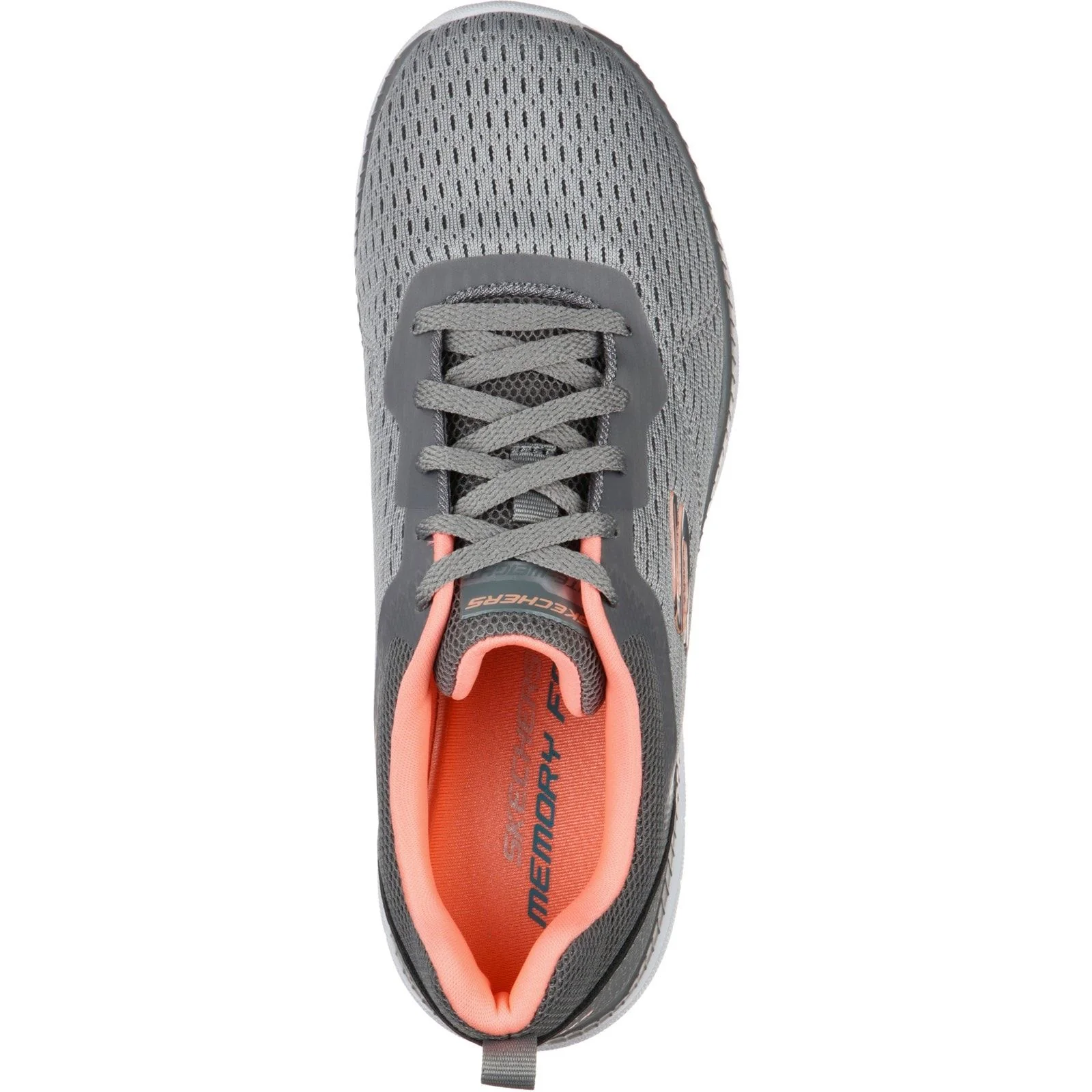 Skechers Womens Bountiful Quick Path Shoes Grey/Coral - Image 4