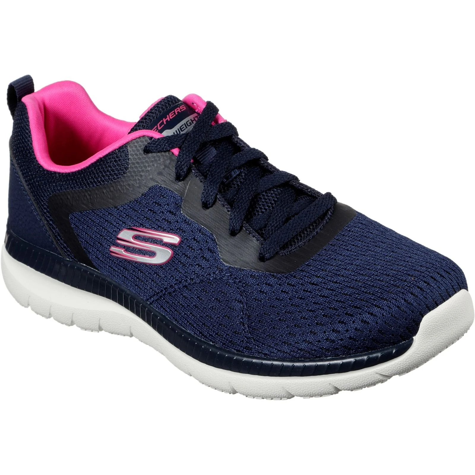 Skechers Womens Bountiful Quick Path Shoes Navy/Hot Pink - Image 5