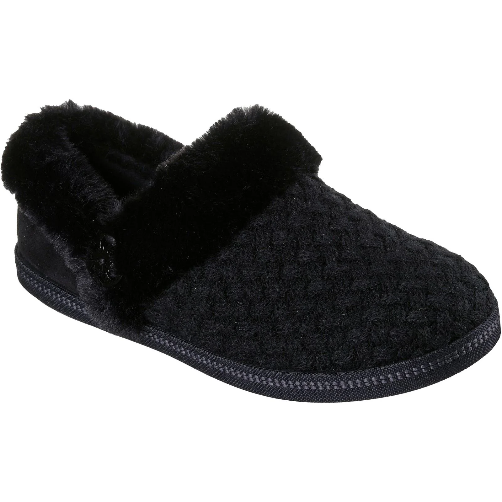 Skechers Womens Cozy Campfire Frosty Promise Slippers Black - Image 5