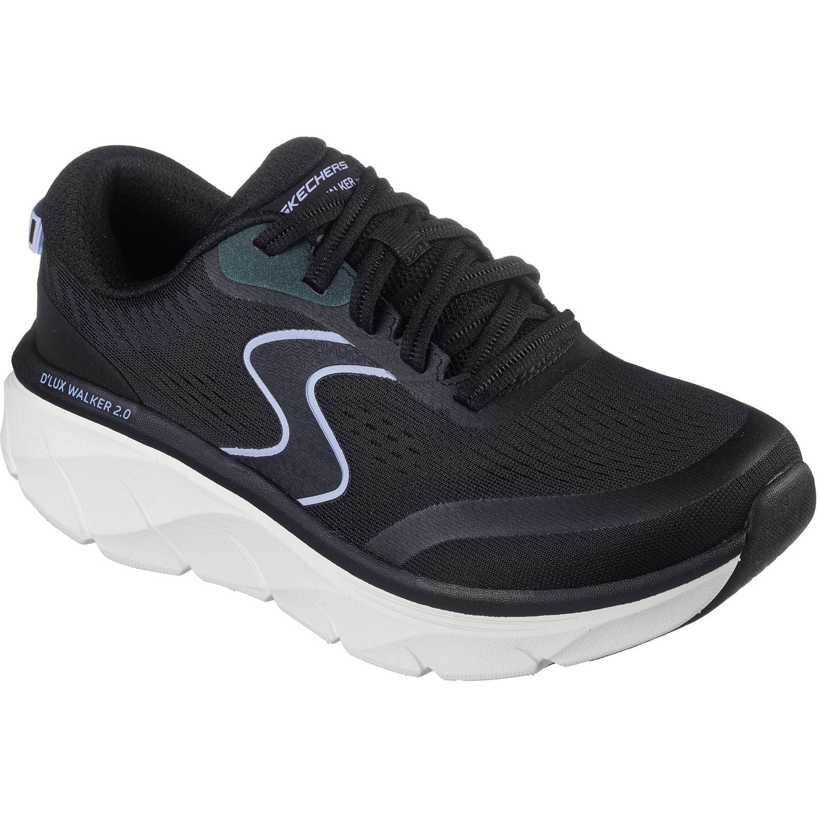 Skechers Womens D'Lux Walker 2.0 Active Pace Trainer Black/Lavender - Image 5
