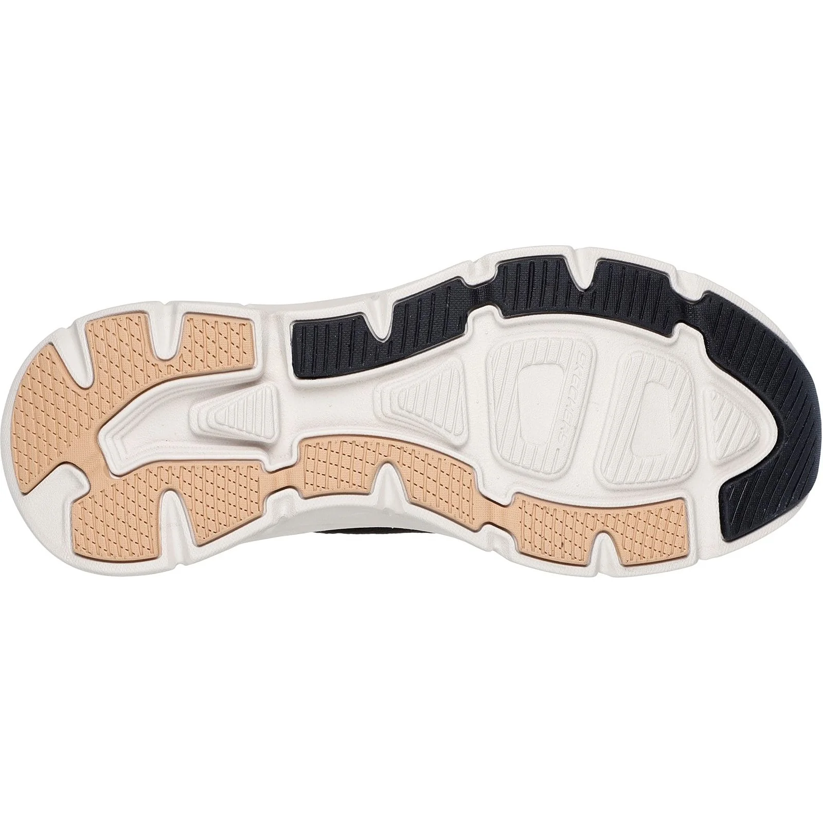 Skechers Womens D'Lux Walker 2.0 Thrill Movement Shoes Black/Tan - Image 3