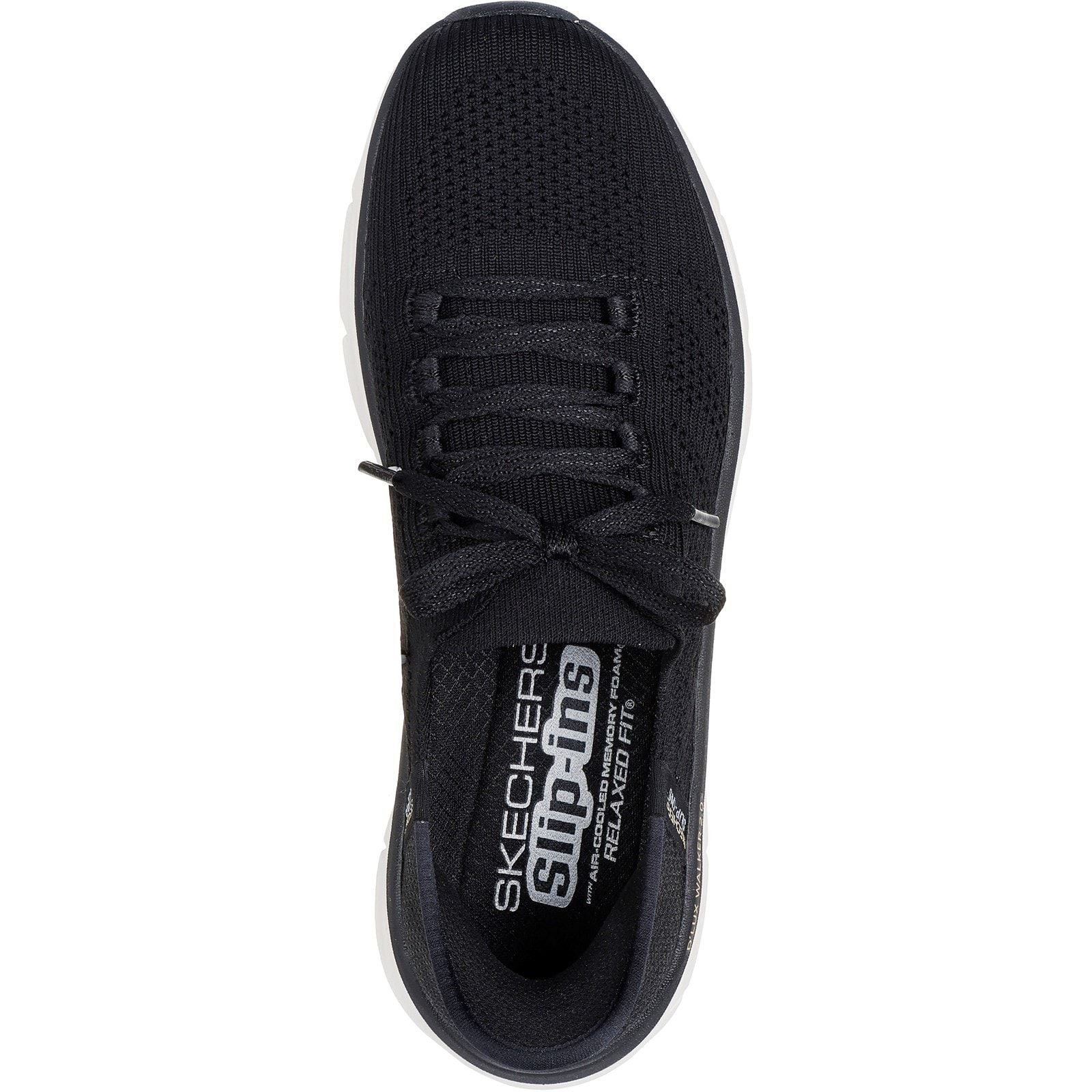 Skechers Womens D'Lux Walker 2.0 Thrill Movement Shoes Black/Tan - Image 4