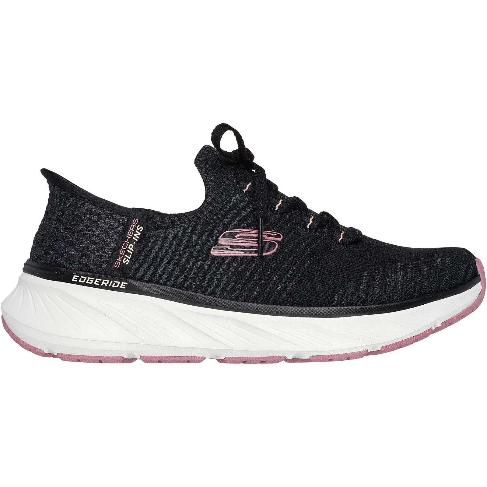 Skechers Womens Edgeride Impression Shoes Black/Pink