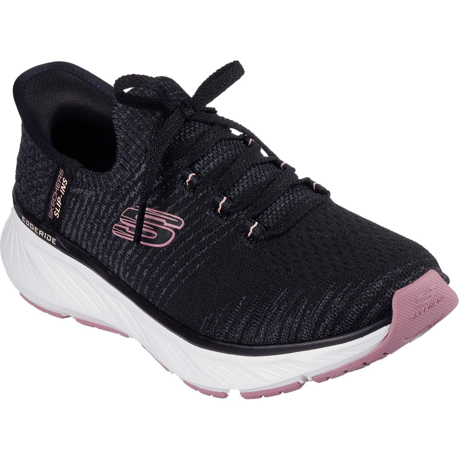 Skechers Womens Edgeride Impression Shoes Black/Pink - Image 5