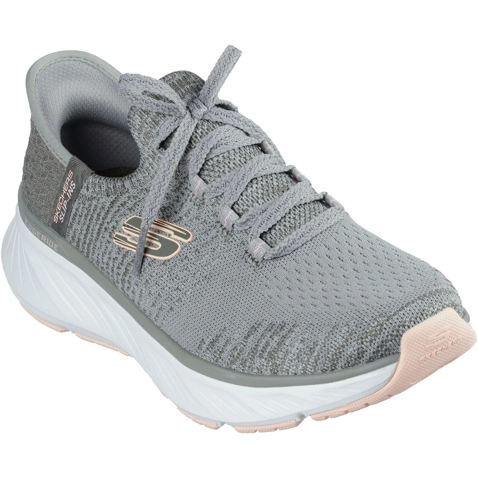 Skechers Womens Edgeride Impression Shoes Green/Orange - Image 5