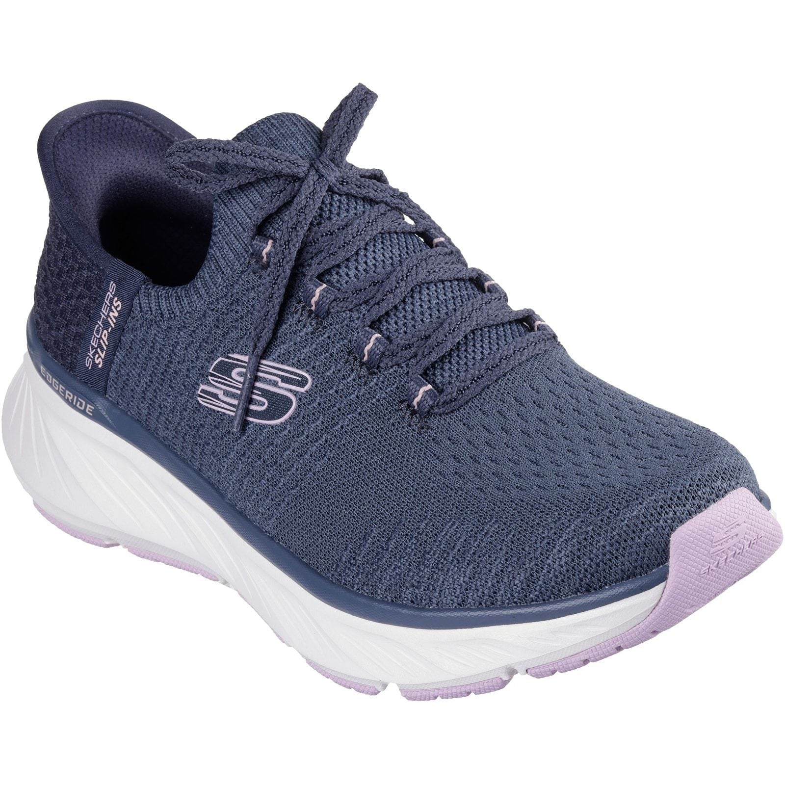 Skechers Womens Edgeride Impression Shoes Navy/Lavender - Image 5