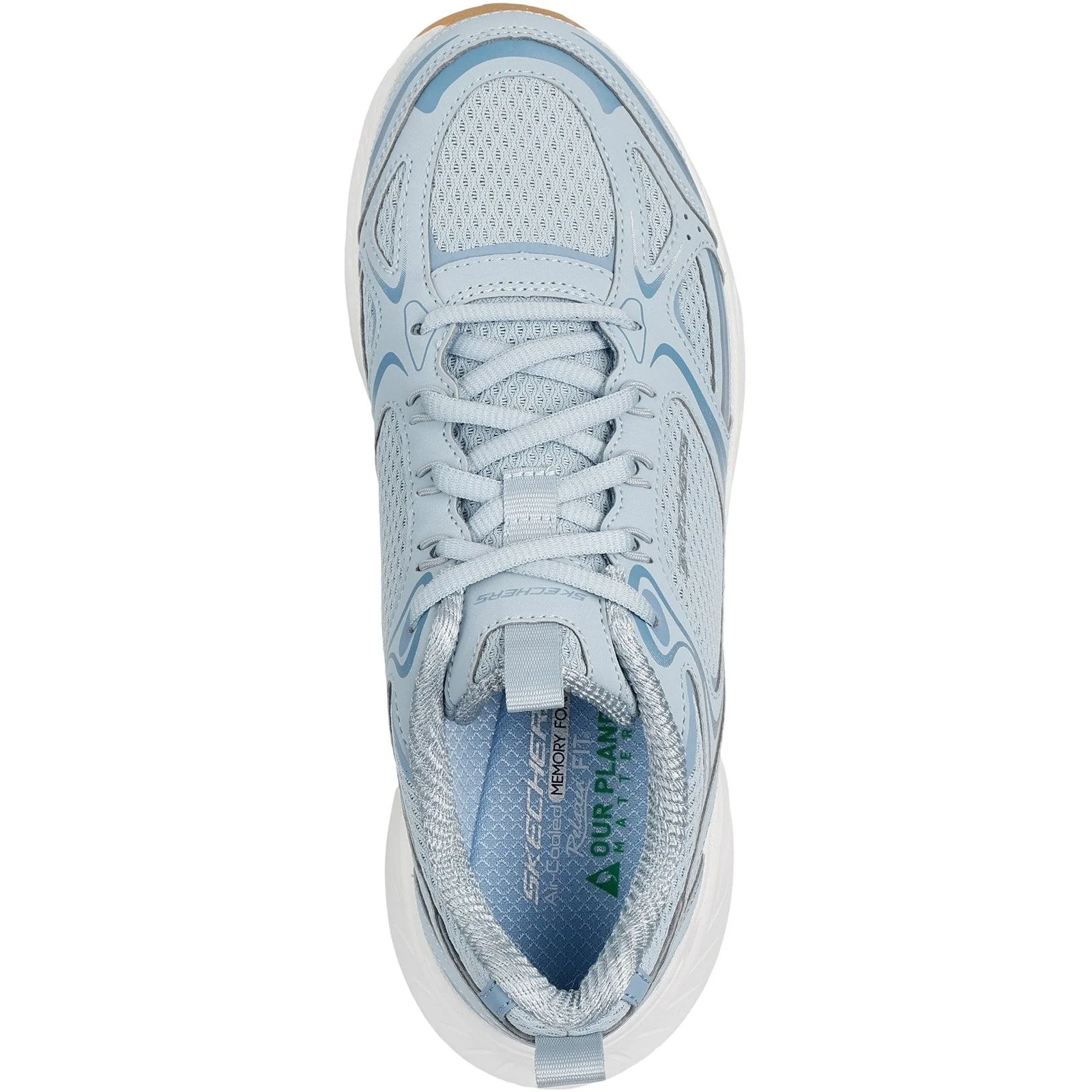 Skechers Womens Edgeride Silver Eclipse Trainers Blue - Image 4