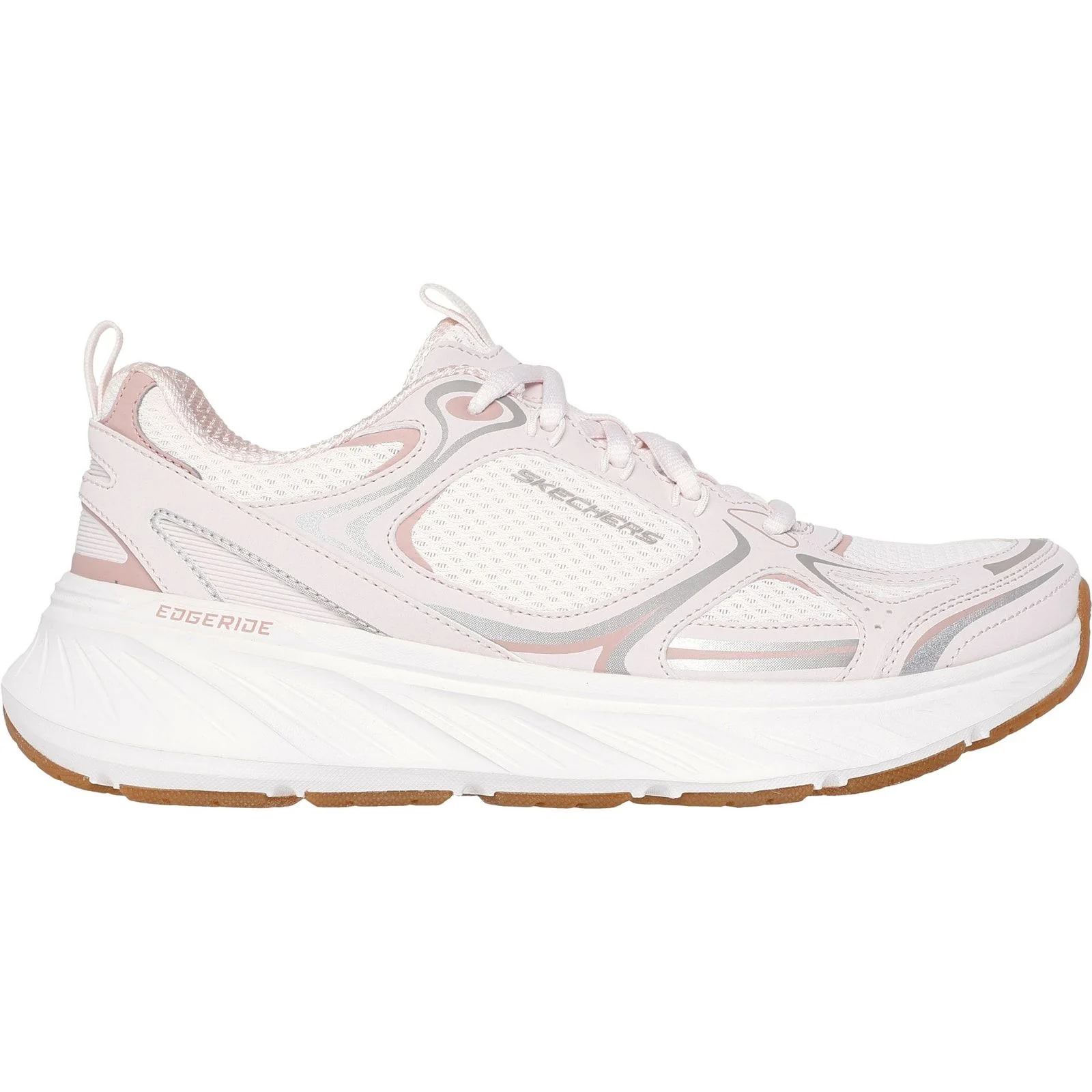 Skechers Womens Edgeride Silver Eclipse Trainers Pink