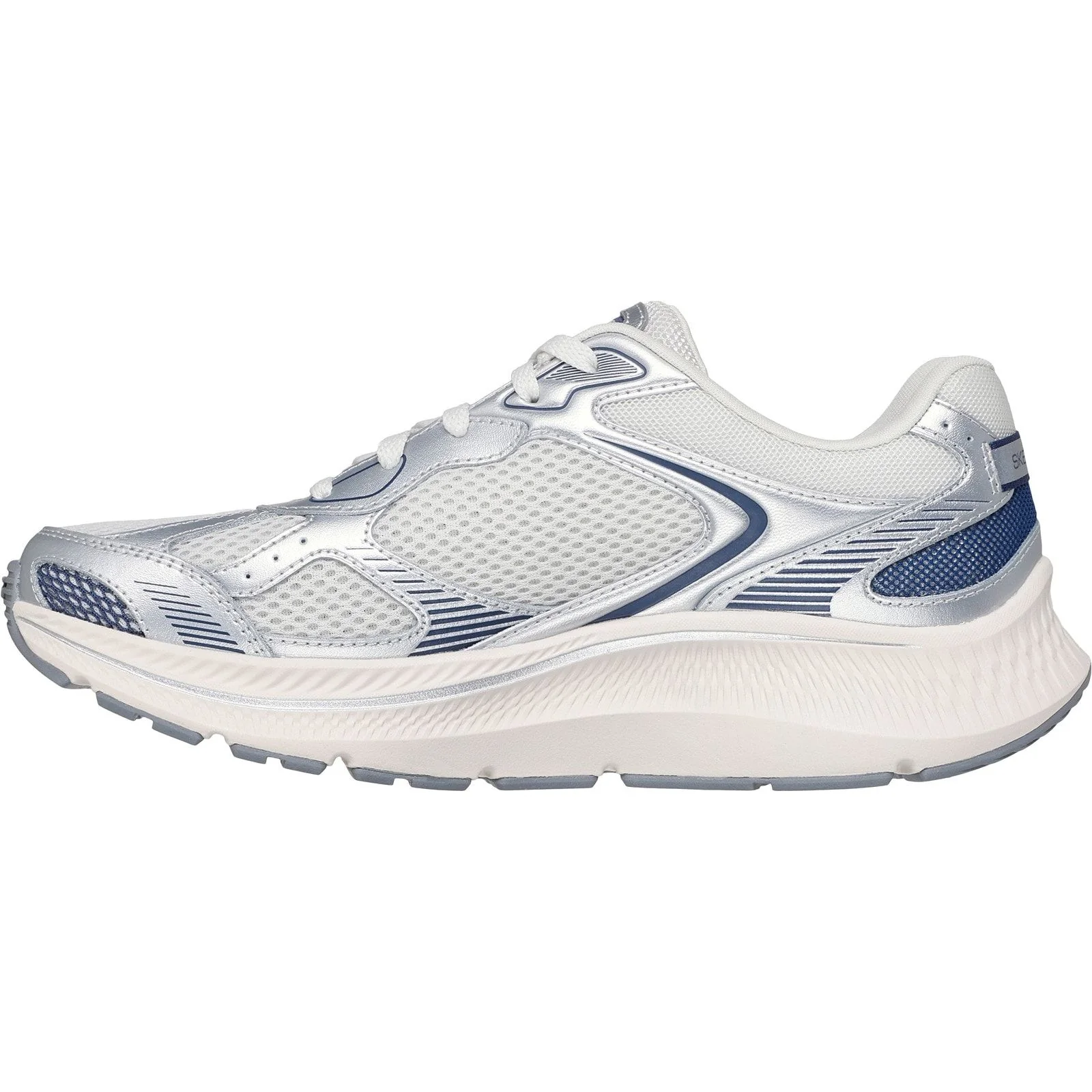 Skechers Womens GO RUN Consistent 2.0 Volt Trainer Silver/Navy - Image 2