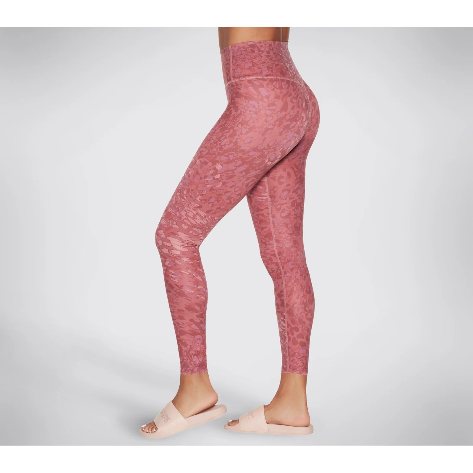 Skechers Womens Go Sculpt HW Leopard Legging Dark Pink - Image 3