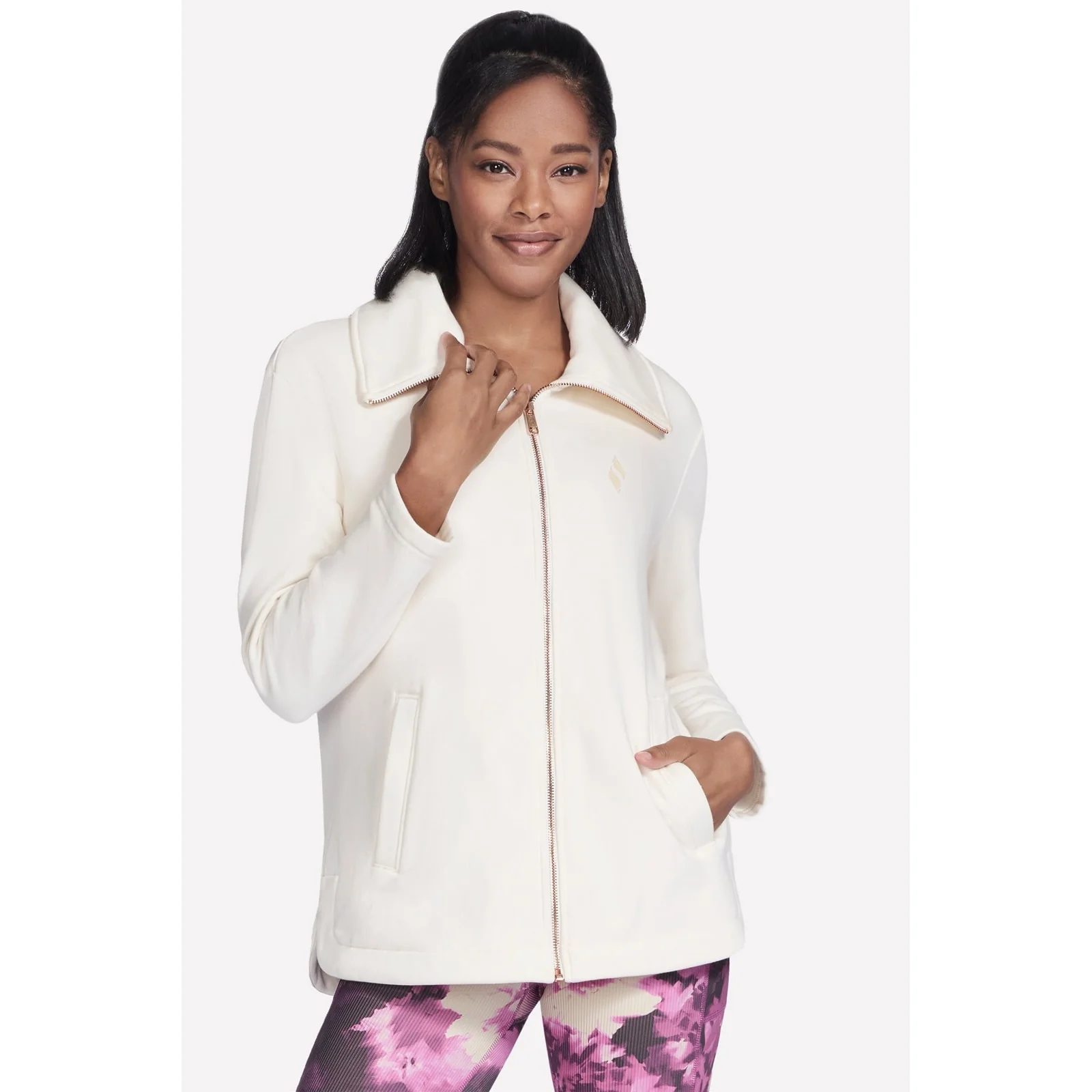 Skechers Womens GO SNUGGLE Tunic Jacket Off White - Image 3