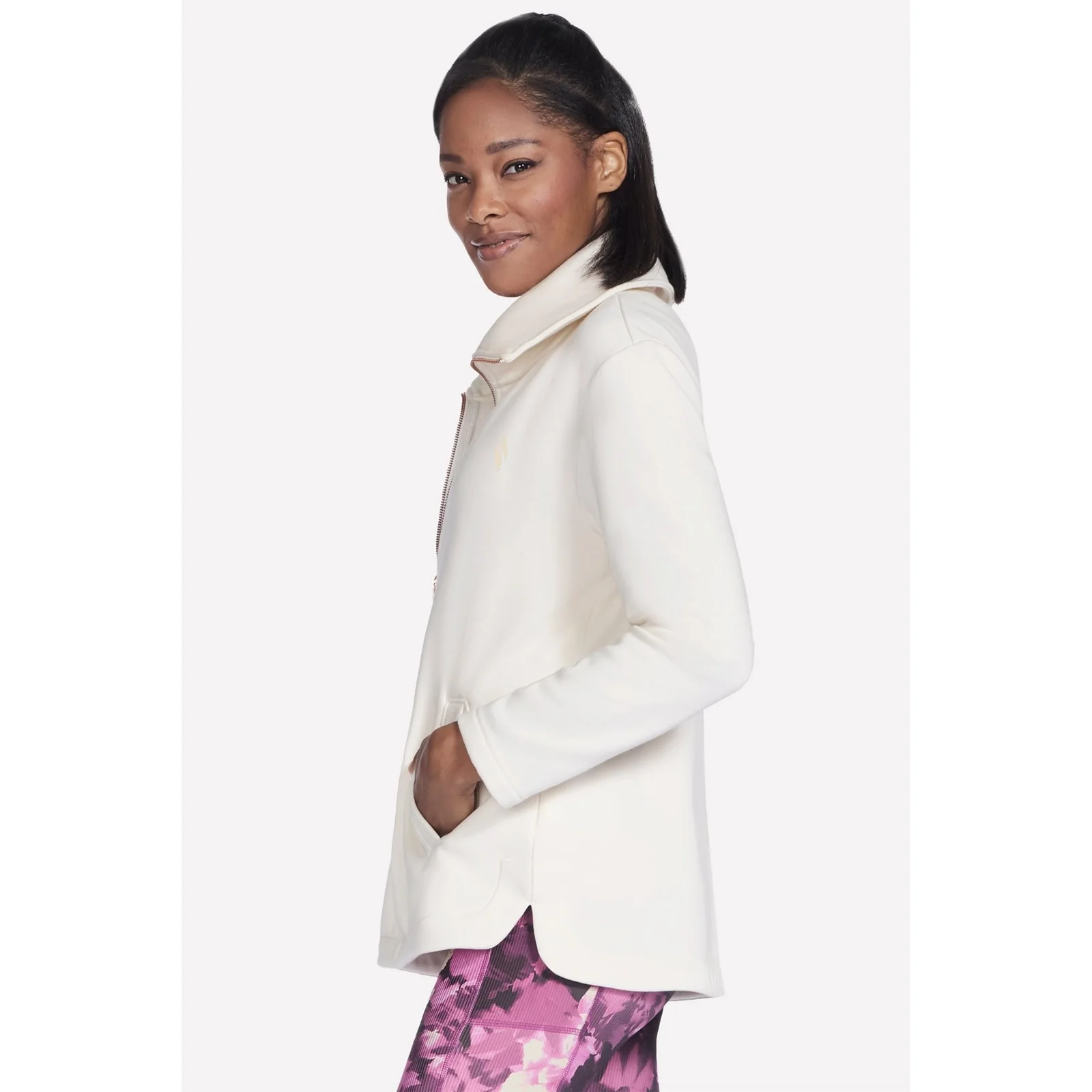 Skechers Womens GO SNUGGLE Tunic Jacket Off White - Image 4