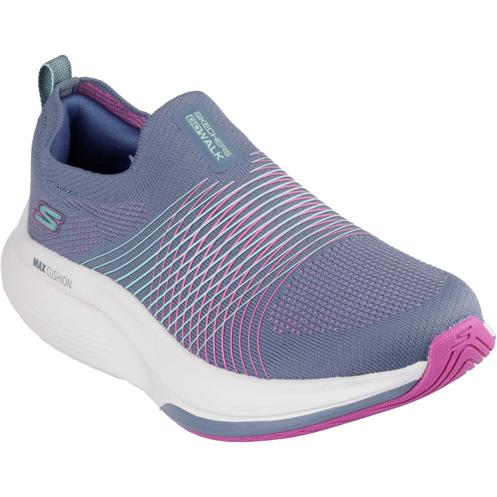 Skechers Womens GO WALK Max Walker Sally Shoes Charcoal/Purple - Image 5