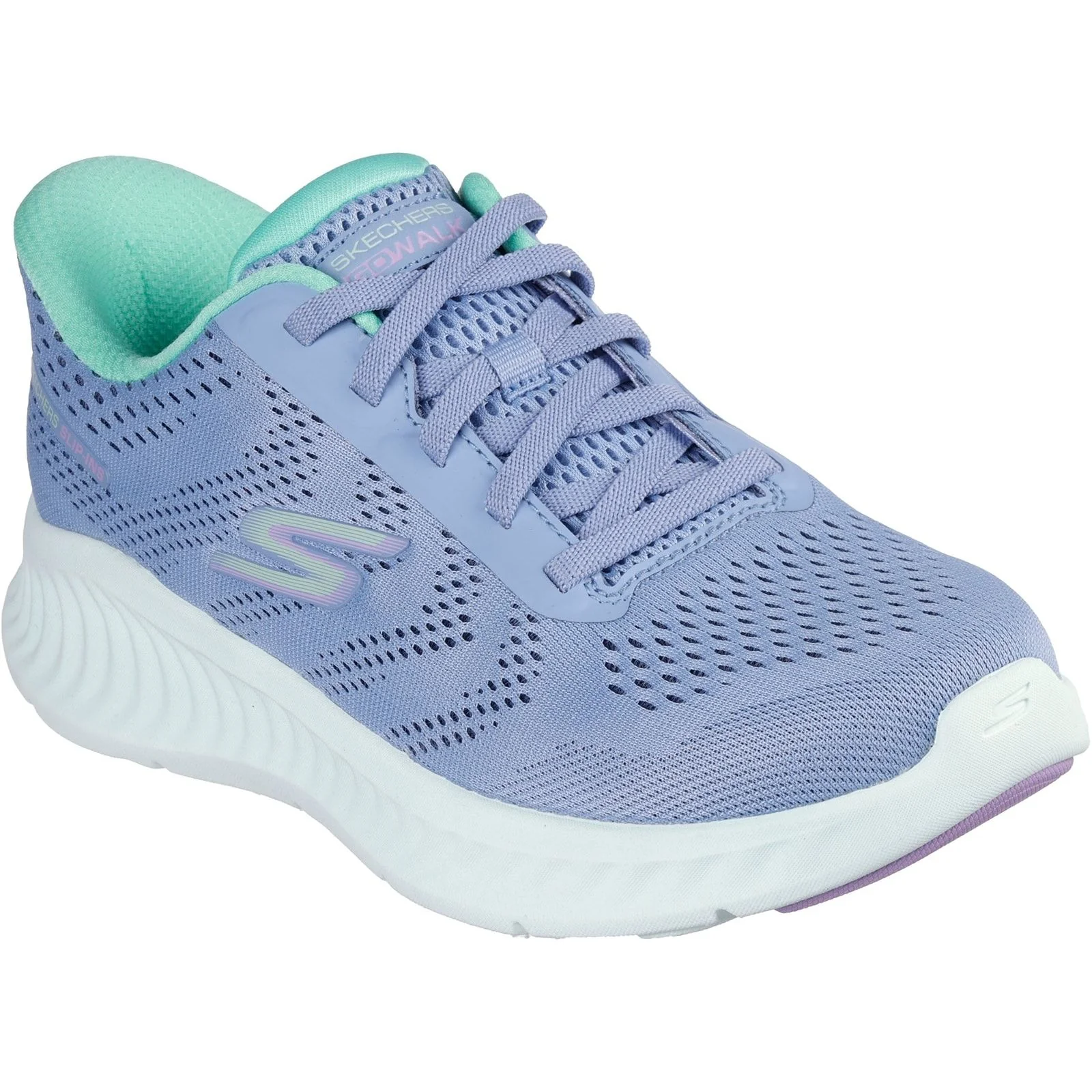 Skechers Womens Go Walk Now Khloe Trainers Blue/Green - Image 5