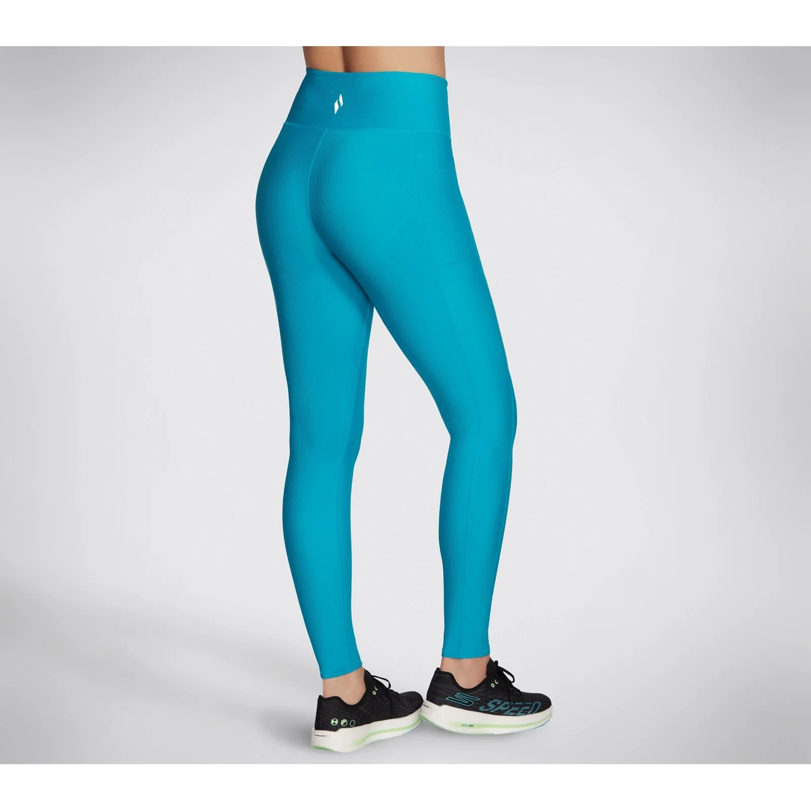 Skechers Womens GOFLEX Rib Legging Aqua/Green - Image 2
