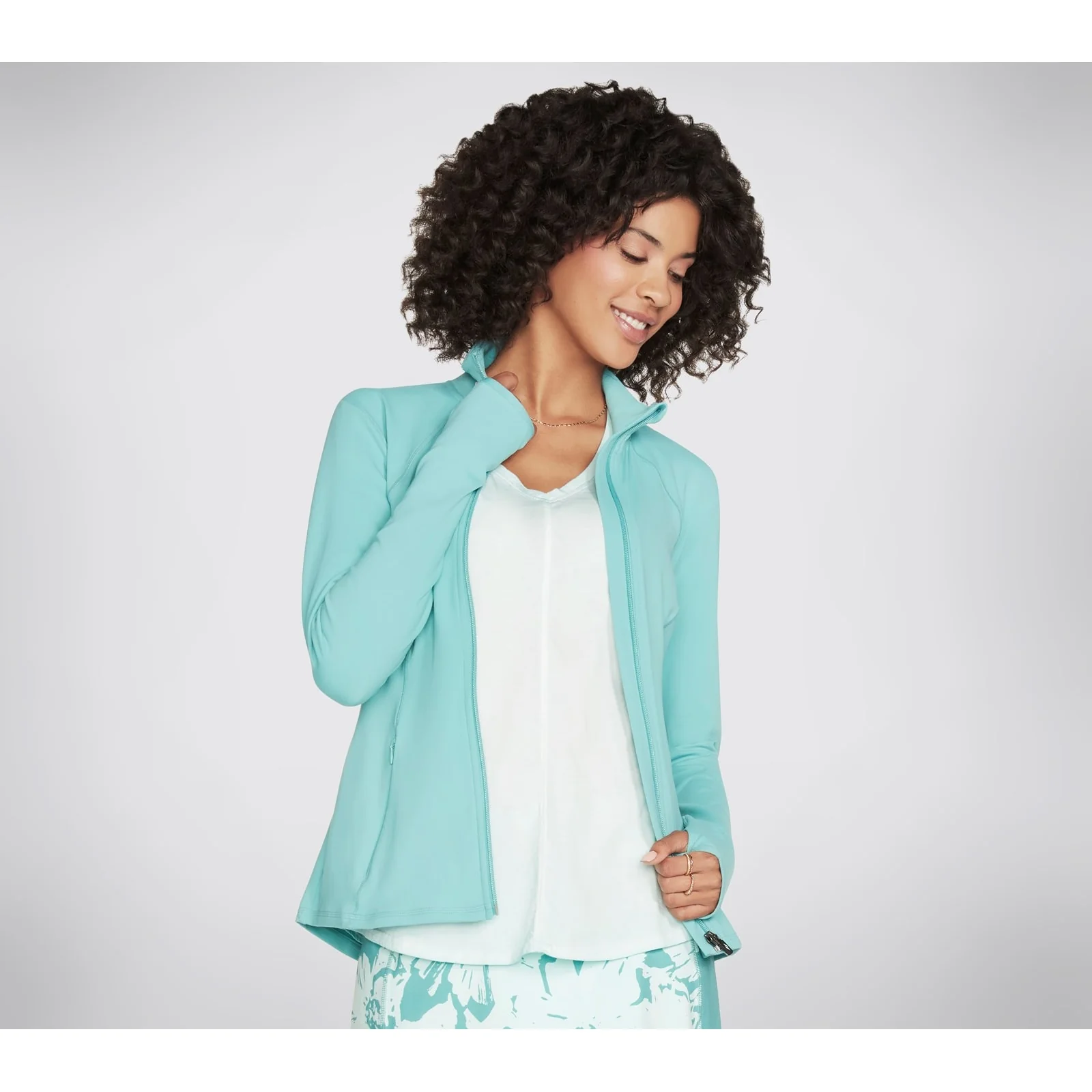 Skechers Womens GOWALK Wear Mesh Jacket Porcelain - Image 3