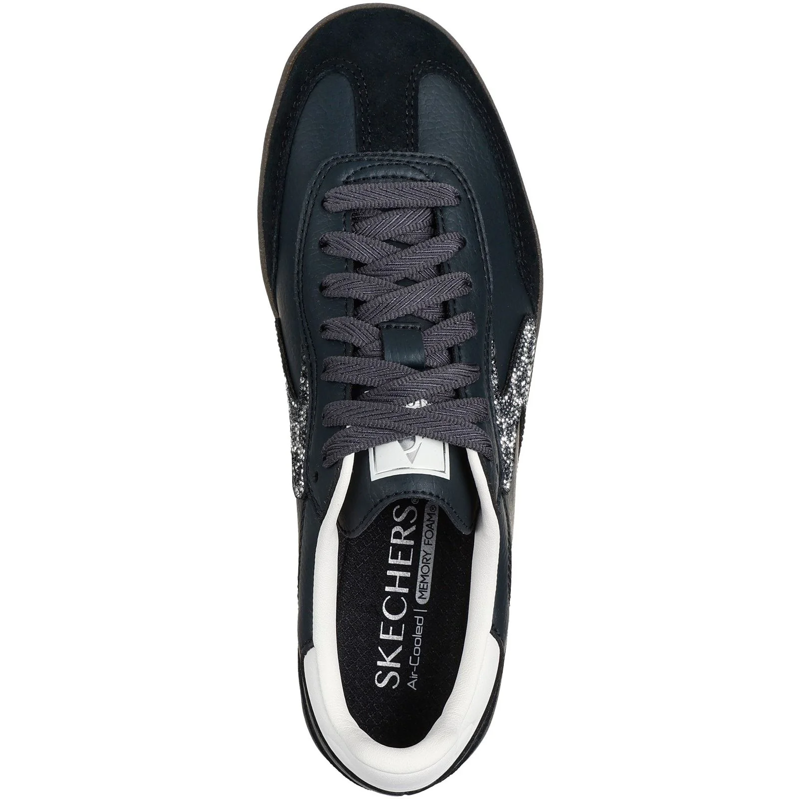 Skechers Womens Hotshot Shimmering Spots Trainer Black/White - Image 3