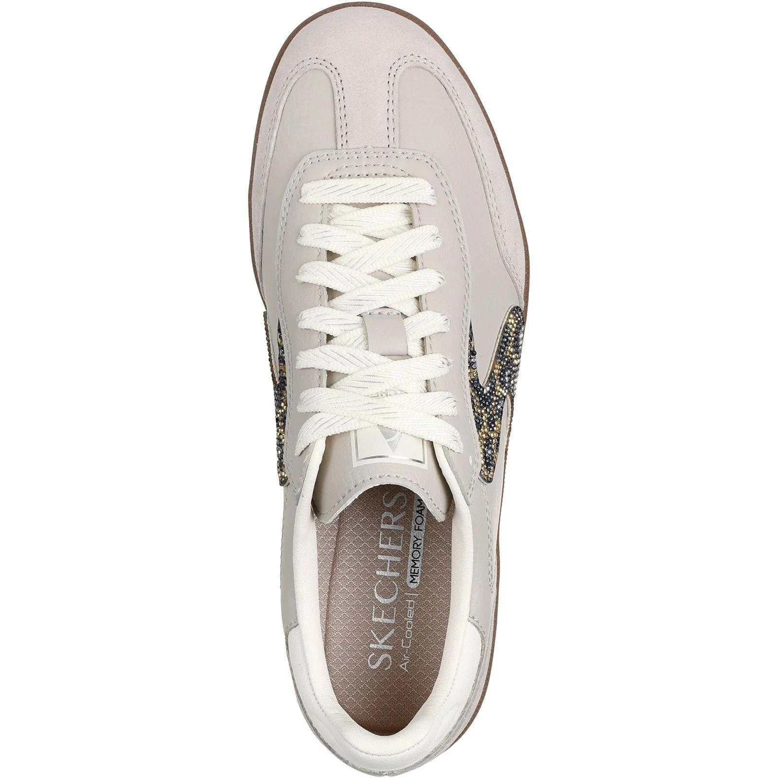 Skechers Womens Hotshot Shimmering Spots Trainer Taupe - Image 3