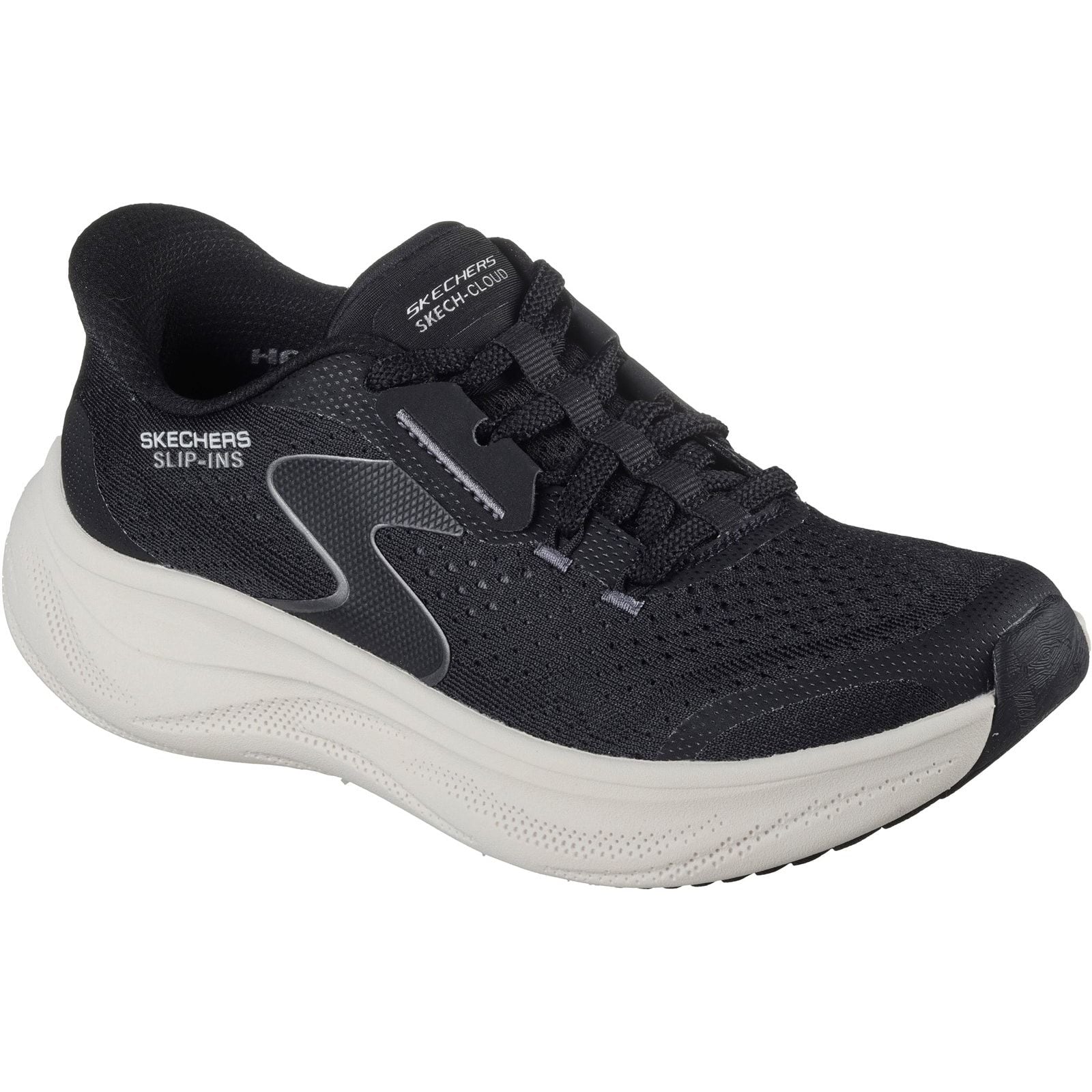 Skechers Womens Skech Cloud Plush Horizon Trainers Black/White - Image 5