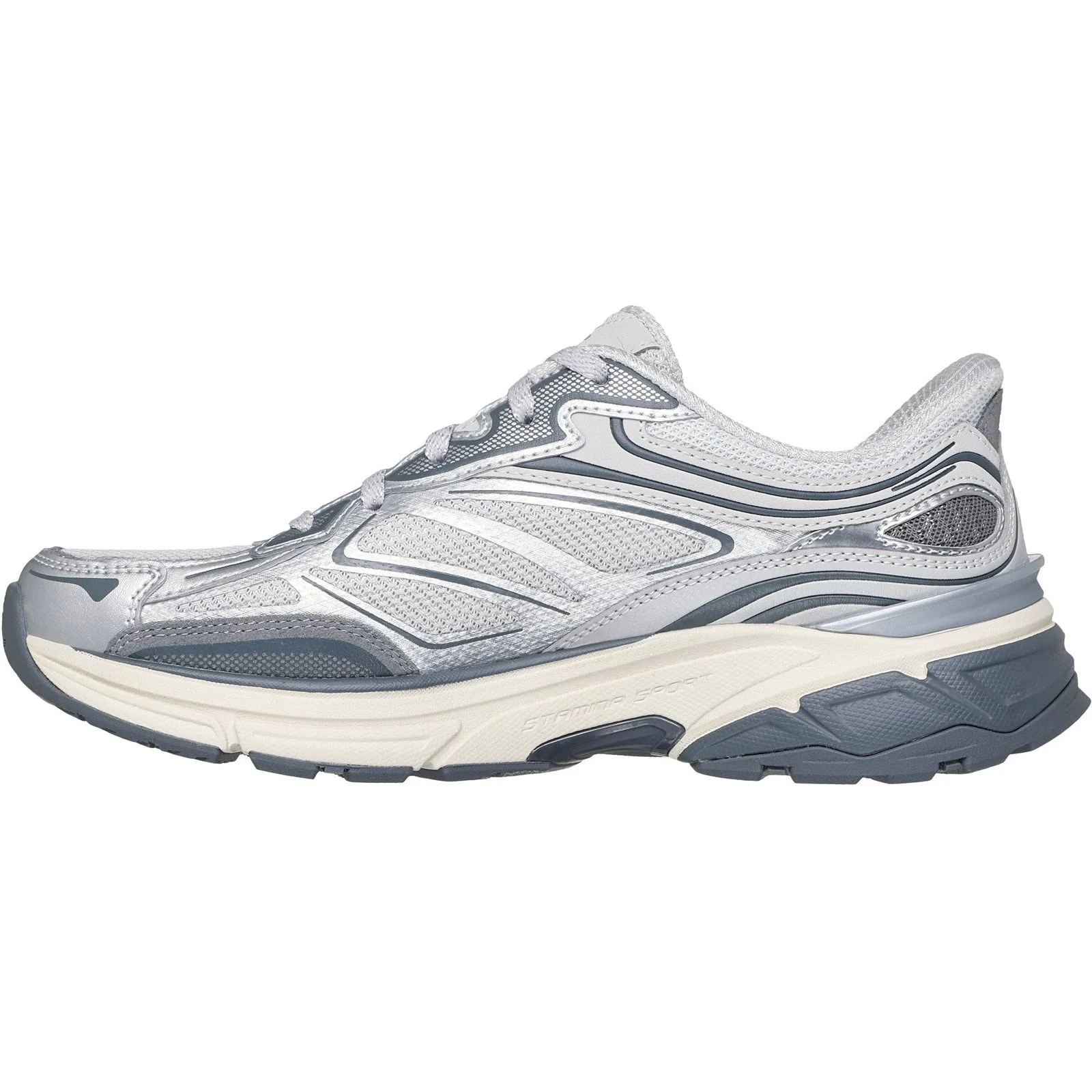 Skechers Womens Stamina Sport Trainer Silver - Image 2