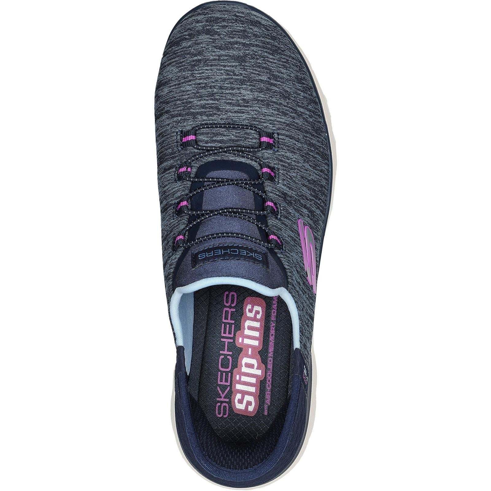Skechers Womens Summits Dazzling Haze Shoes Navy/Purple - Image 3