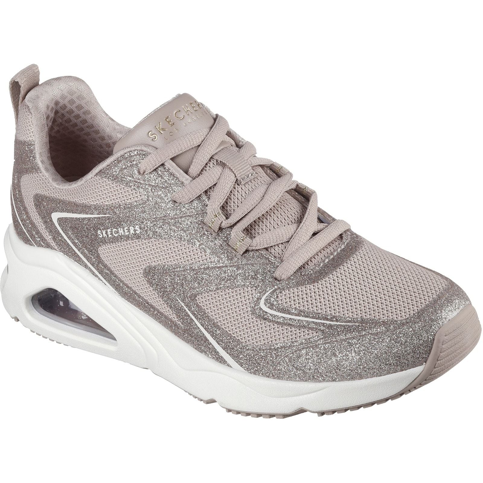 Skechers Womens Tres-Air Uno Glit-Airy Trainers Taupe - Image 5
