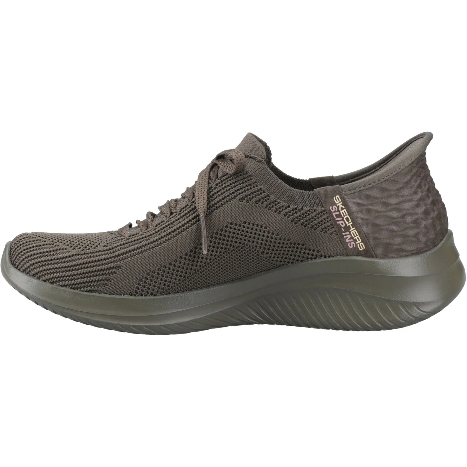 Skechers Womens Ultra Flex 3.0 Pure Color Trainers Olive - Image 2