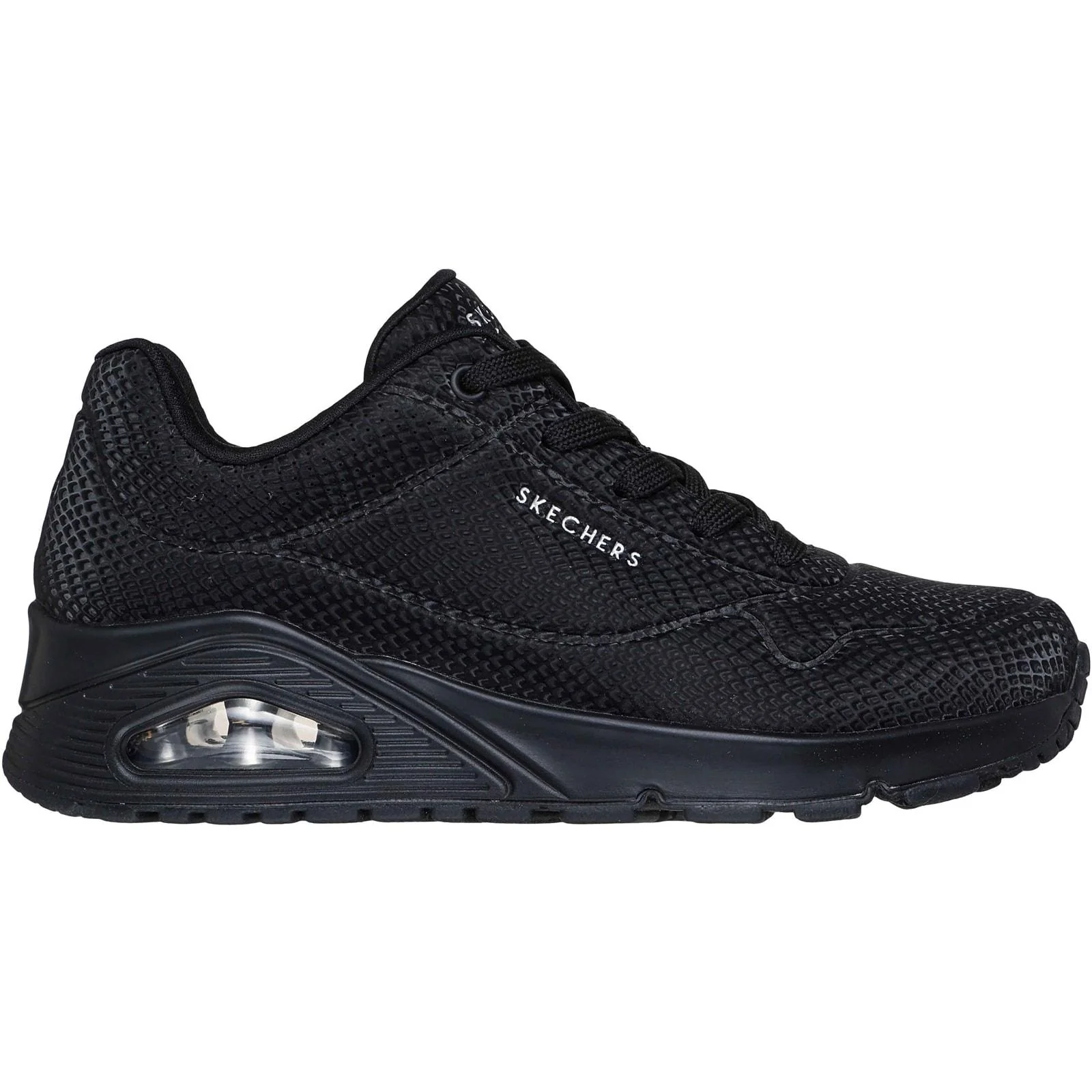 Skechers Womens UNO - Shiny Scale Trainers Black