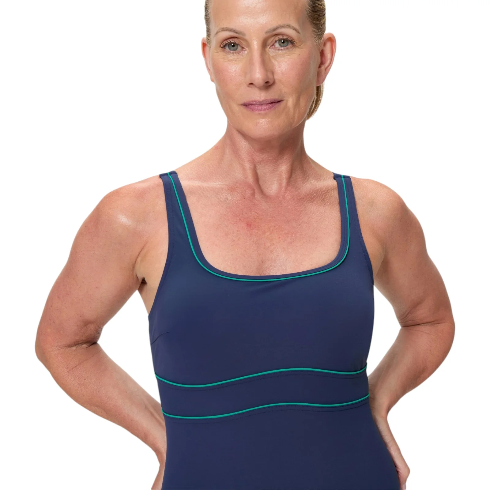 Speedo Shaping Contour Eclipse Solid Womens One-Piece Swimsuit - Image 5