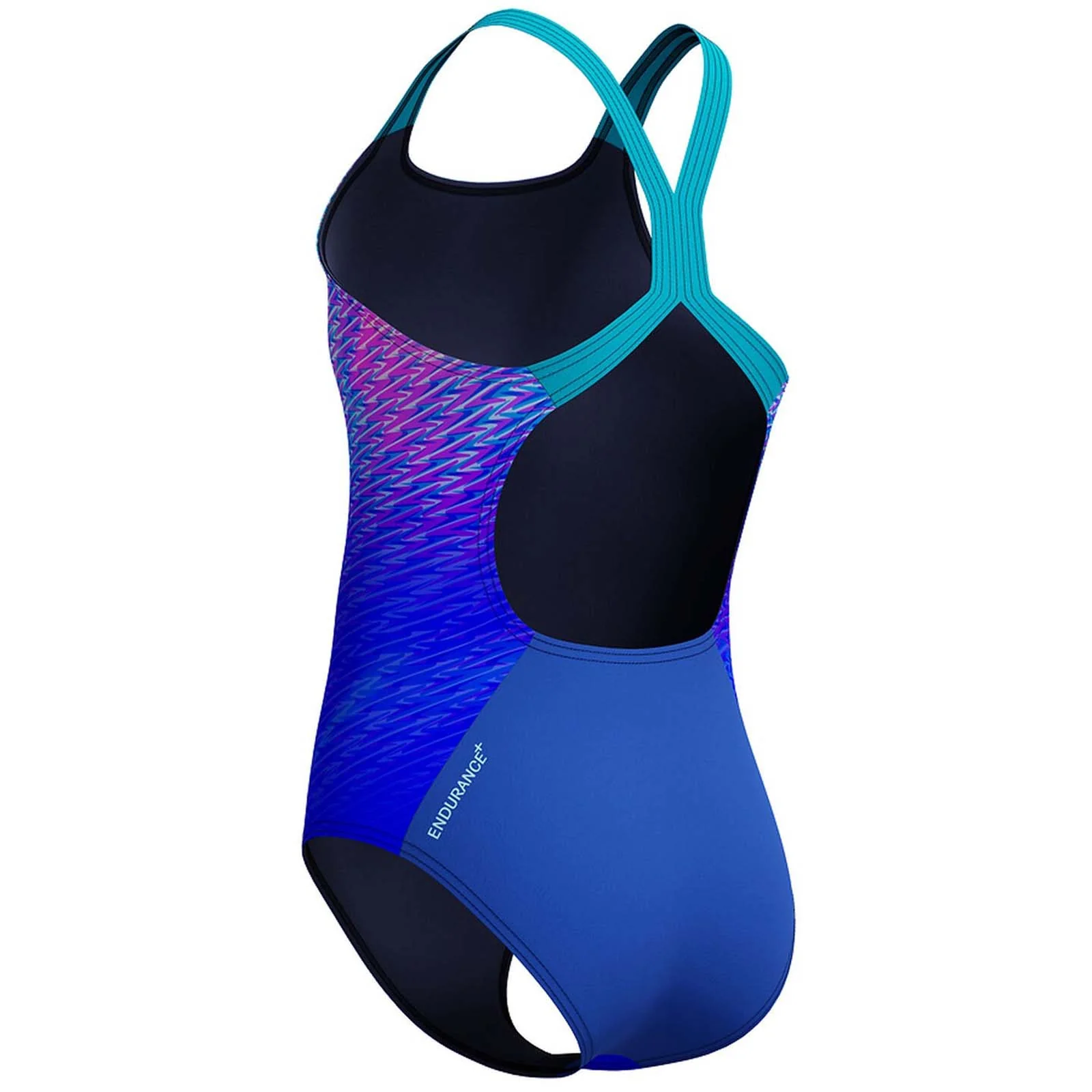 Speedo Girls Print Placement Powerback One Piece Swimsuit - Image 2