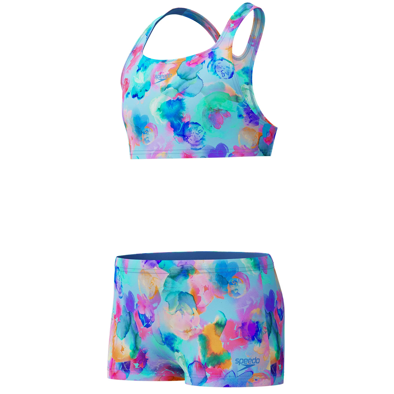 Speedo Girls Printed Racerback Two-Piece Bikini Set - Image 3
