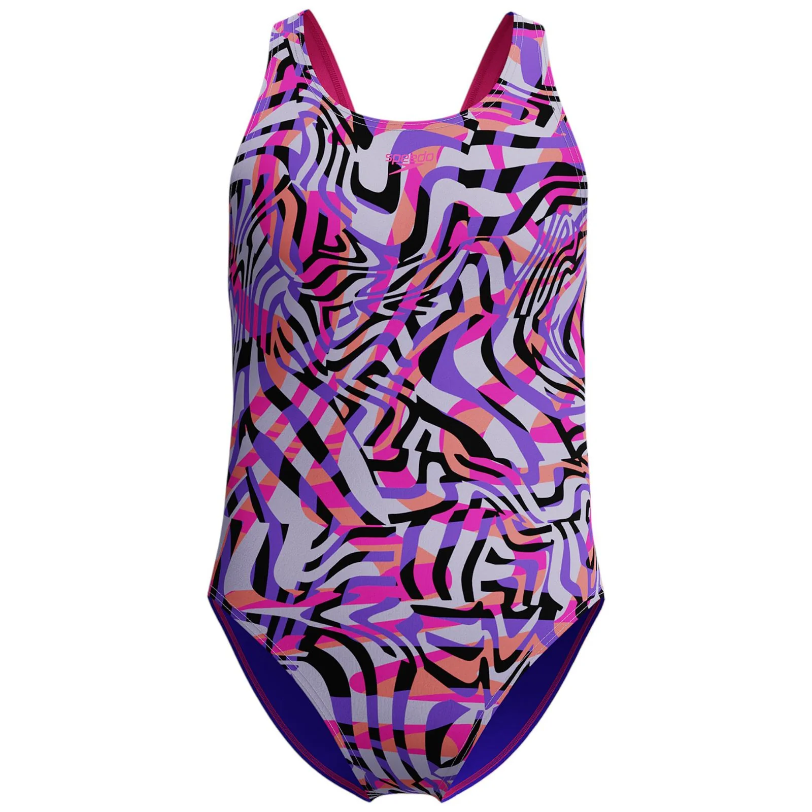 Speedo Girls Digit Allover Leaderback Swimsuit