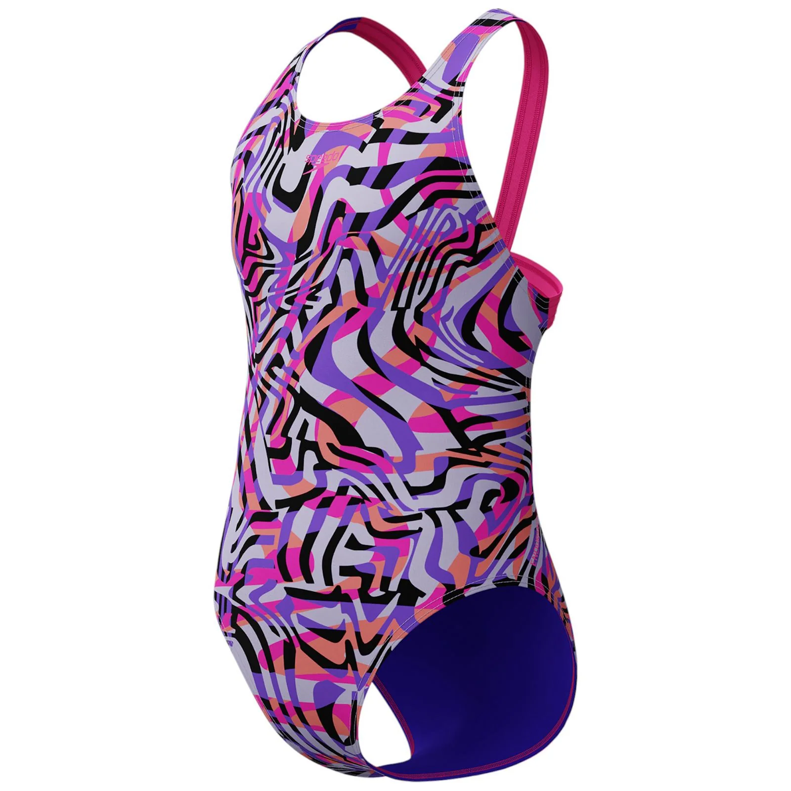 Speedo Girls Digit Allover Leaderback Swimsuit - Image 5