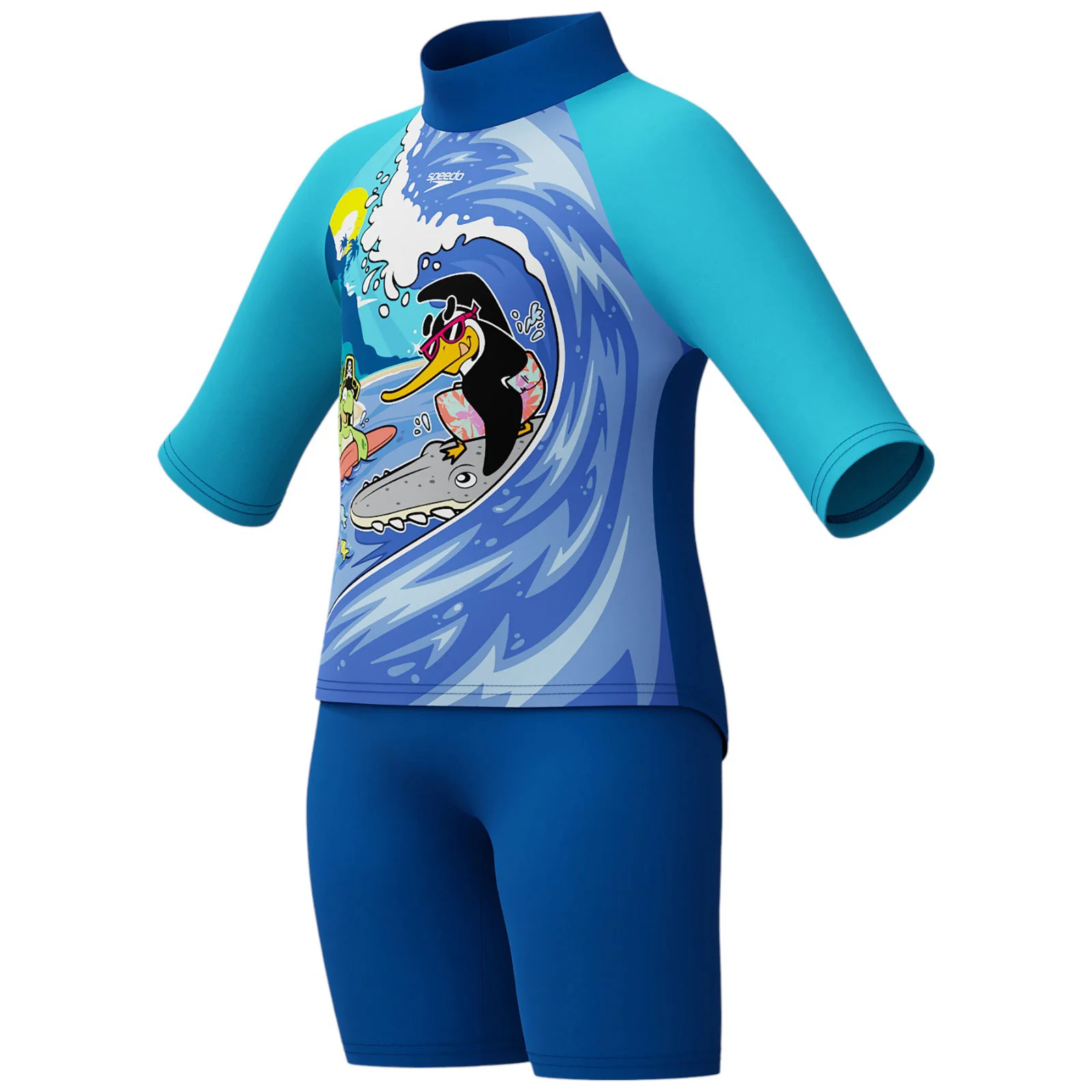 Speedo Boys Learn to Swim Sun Protection Top and Short Set - Image 3