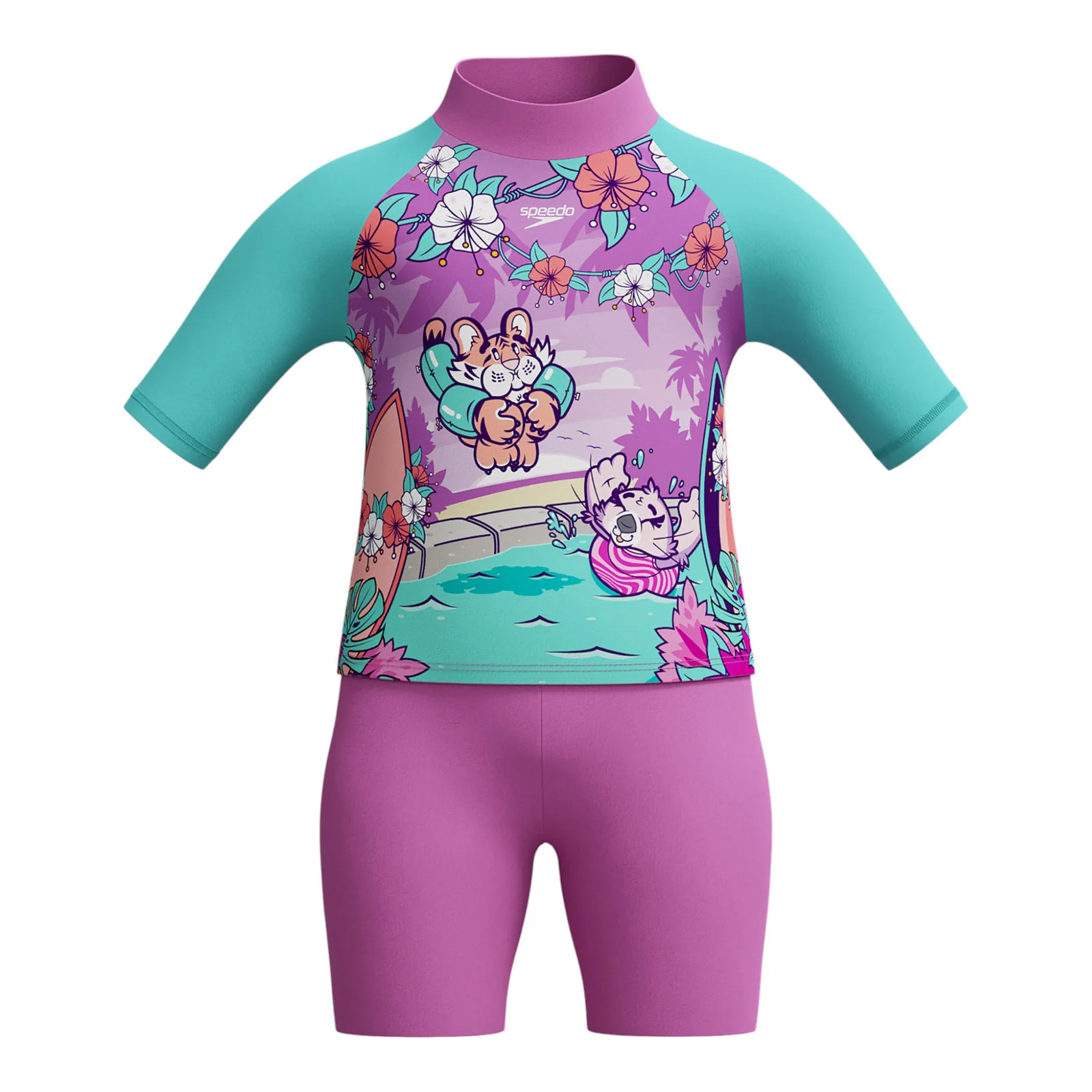 Speedo Learn to Swim Sun Protection Infant Girls Top & Short Set