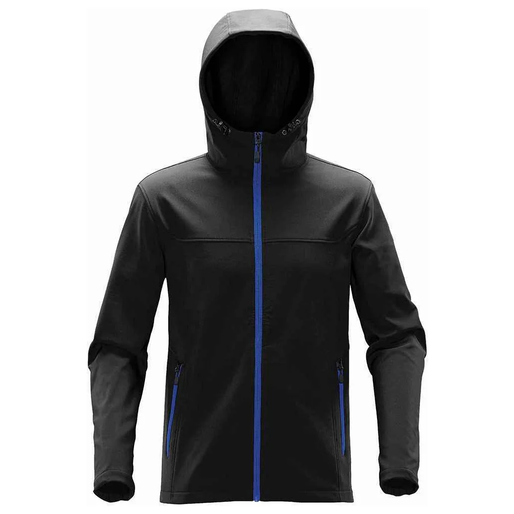 Stormtech Mens Orbiter Hooded Soft Shell Jacket Black/Azure