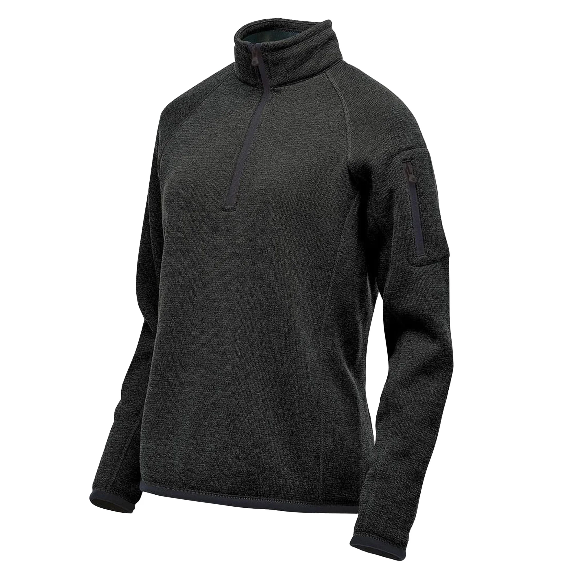 Stormtech Womens Avalante Heather Quarter Zip Fleece Top Black - Image 3