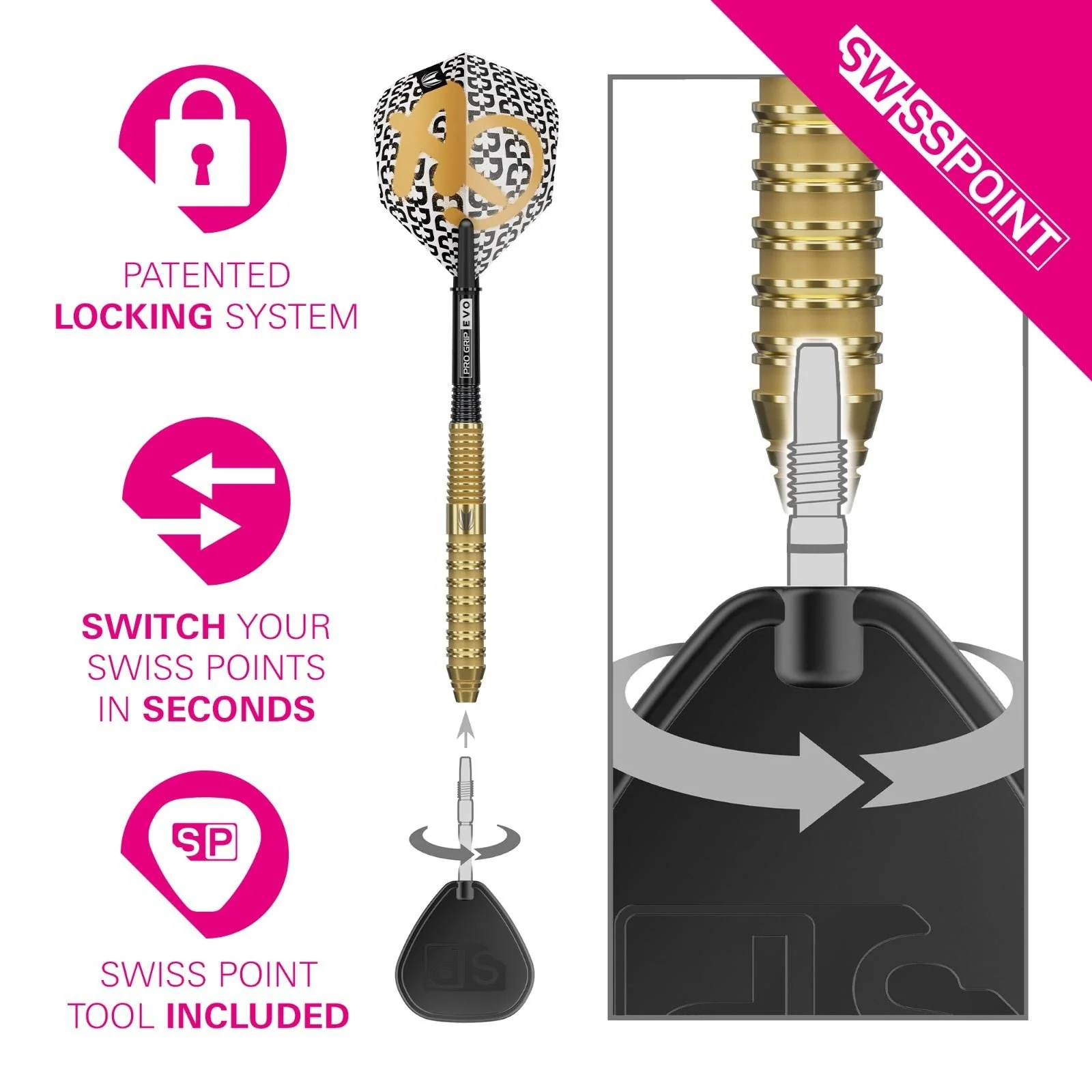 Target Bolide Envy 02 90% Tungsten 24G Steel Tip Darts - Image 4