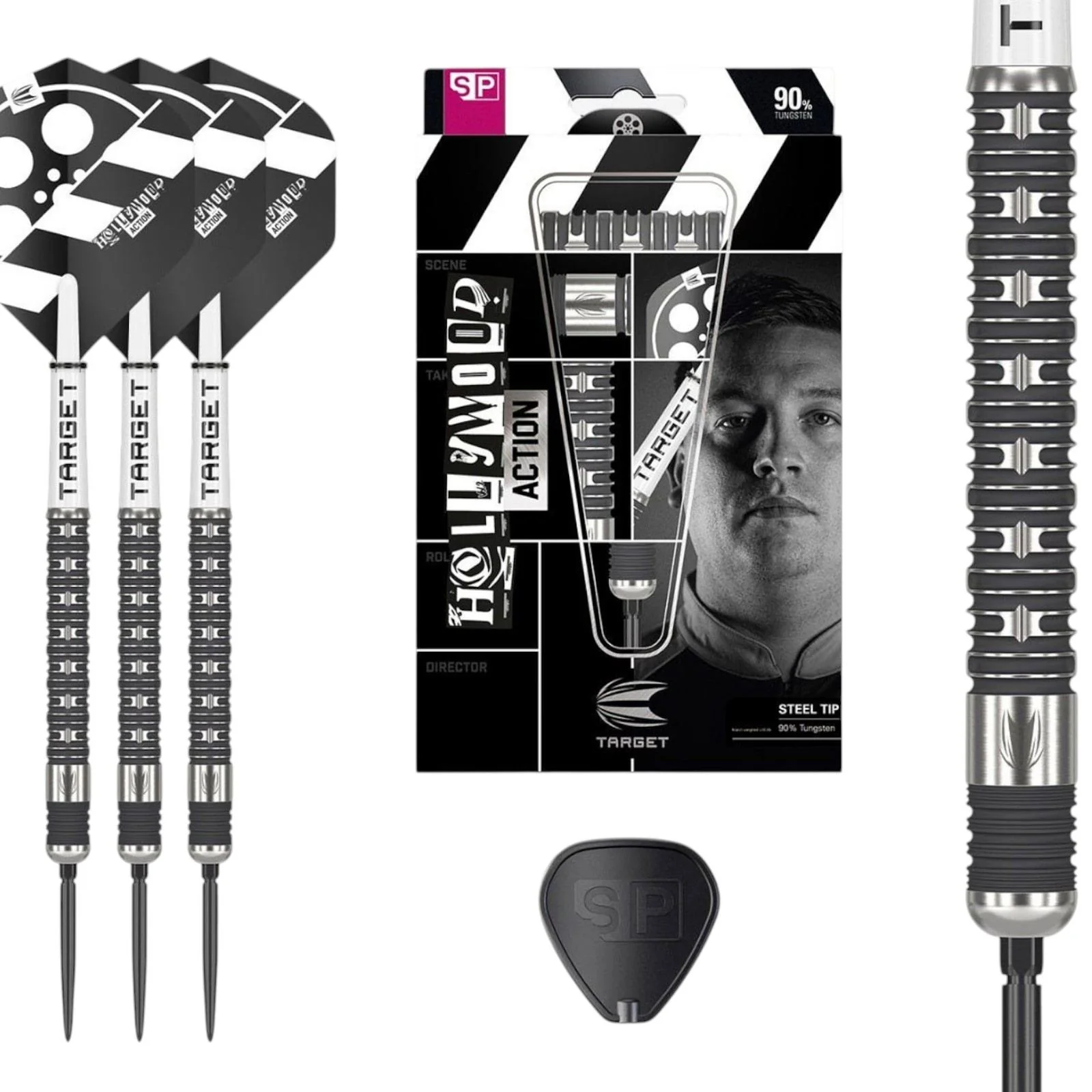 Target Darts Chris Dobey 'Hollywood Action' 90% Tungsten 24G Dart Set
