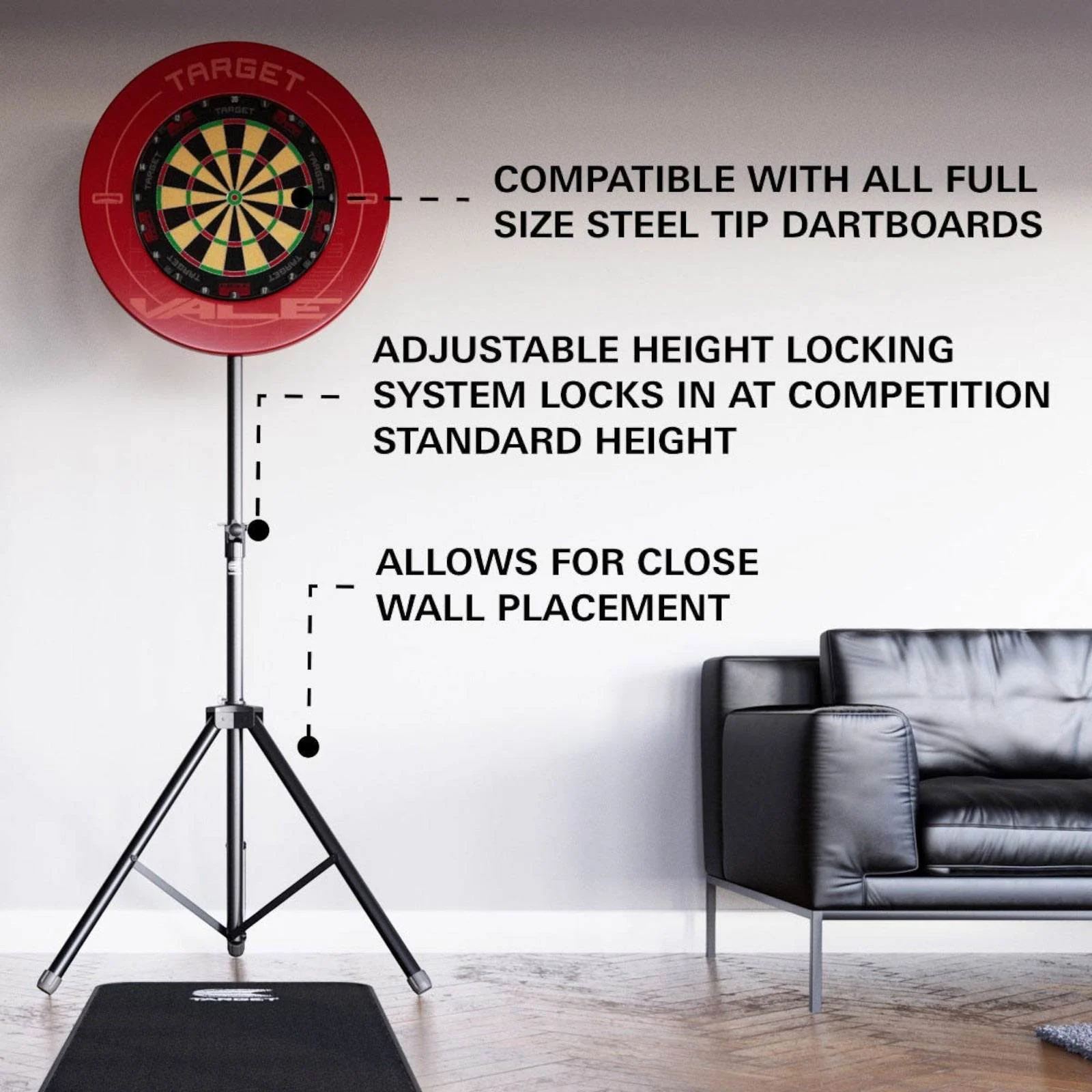 Target Darts Portable and Adjustable Dartboard Stand - Image 2