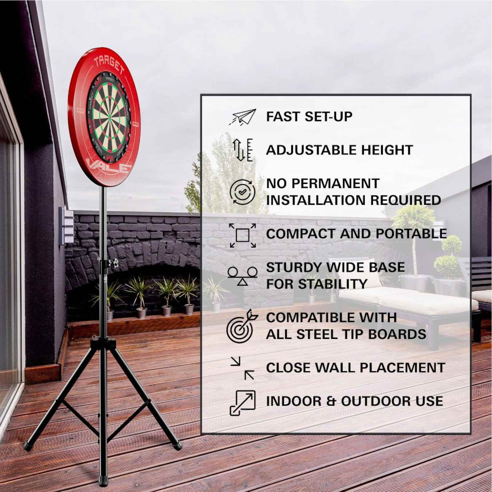 Target Darts Portable and Adjustable Dartboard Stand - Image 6