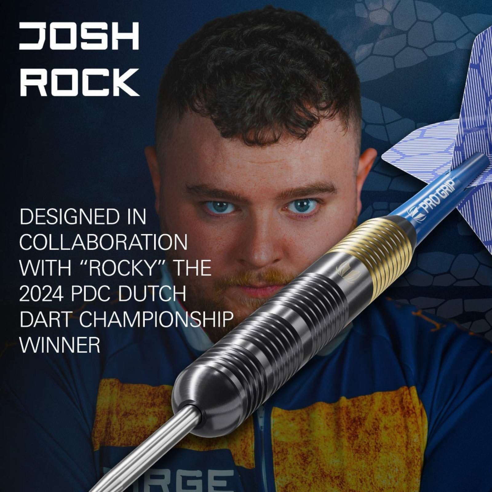 Target Darts Josh Rock 'Rocky' Brass 22G Steel Tip Dart Set - Image 3